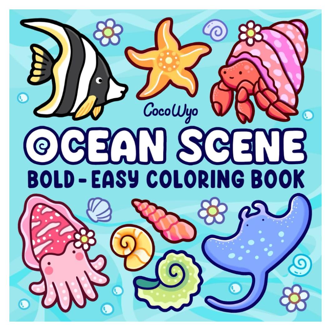 Ocean Scene: Coloring Book for Adults and Kids, Bold and Easy Designs for Relaxation with Sea Life (Bold & Easy Coloring)