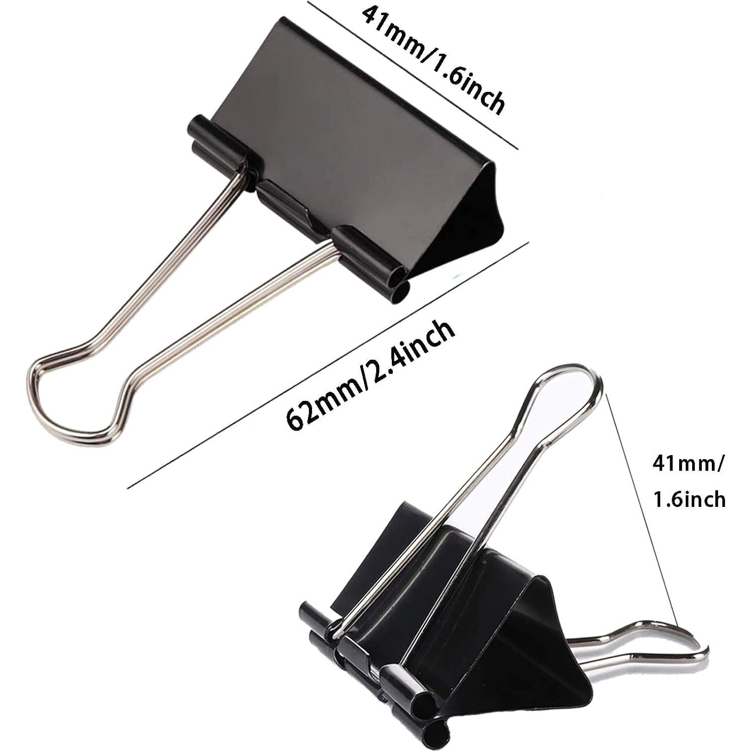 Clips de Carpeta Medianos KAKAMINA 60 Piezas Metal Negro