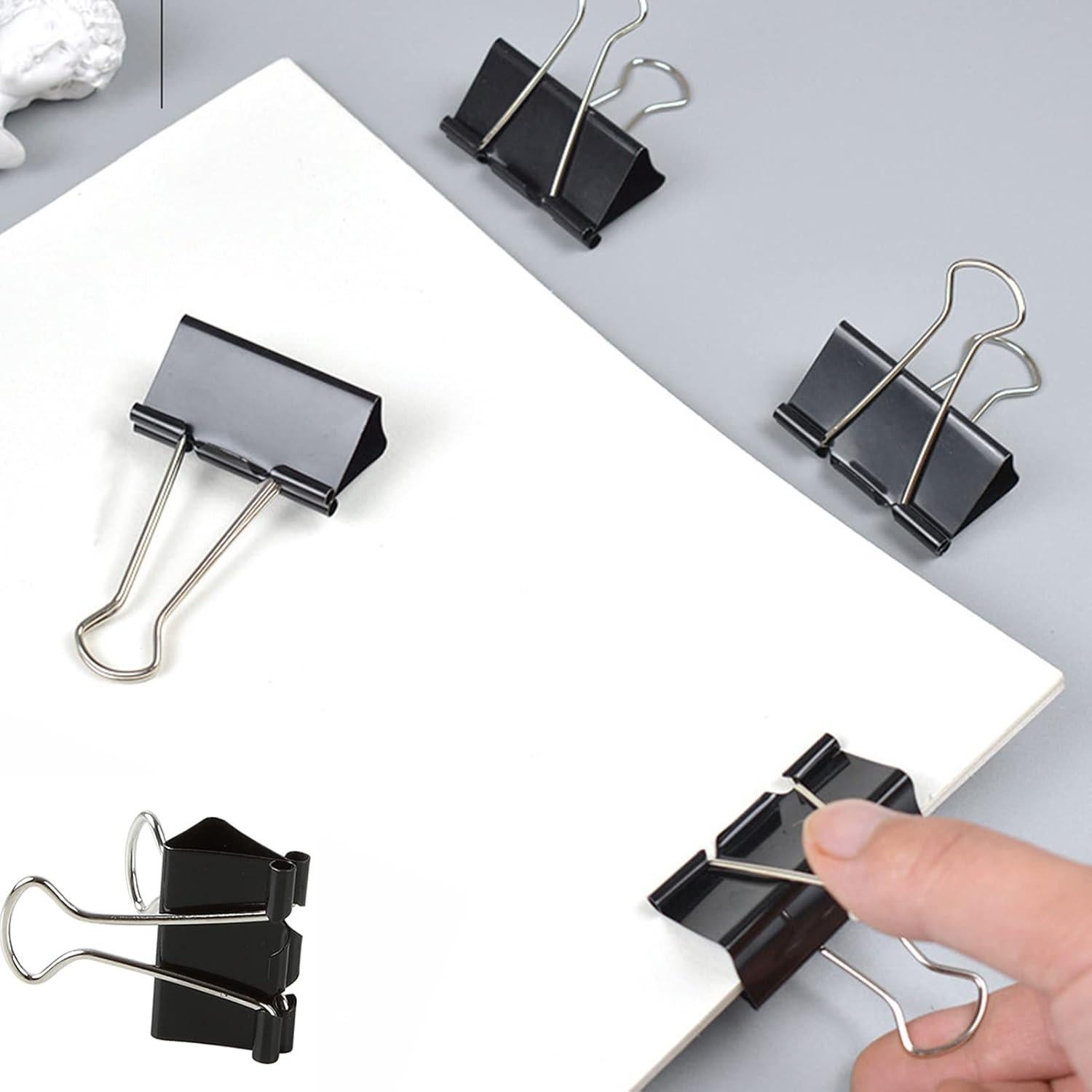 Clips de Carpeta Medianos KAKAMINA 60 Piezas Metal Negro