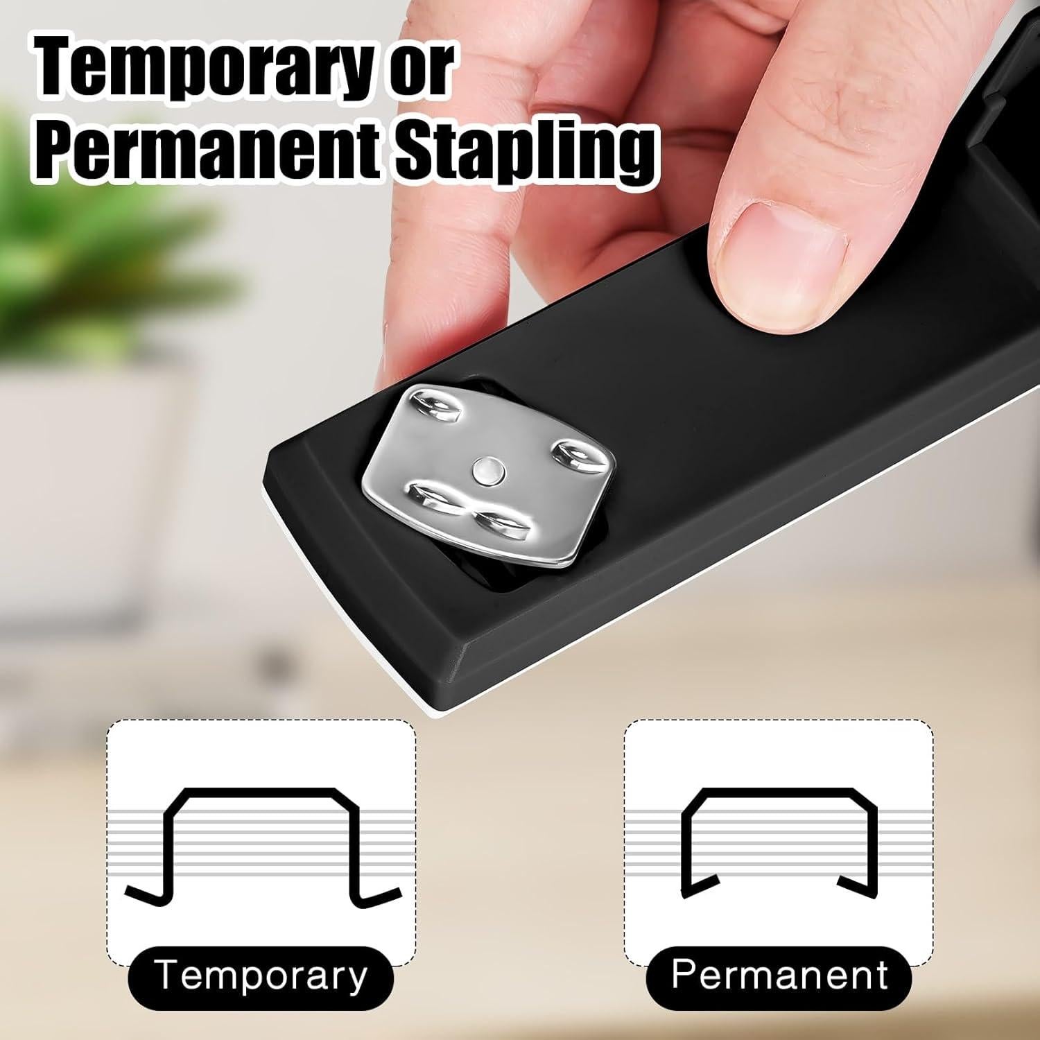 Engrapadora Muxdilu 25 Hojas Metal Negra con 1000 Grapas