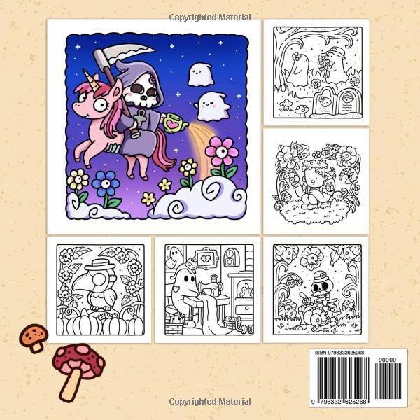 Spooky Cutie: Coloring Book for Adults and Teens Featuring Adorable Creepy Creatures in Cozy Hygge Moments for Relaxation (Cozy Spaces Coloring)