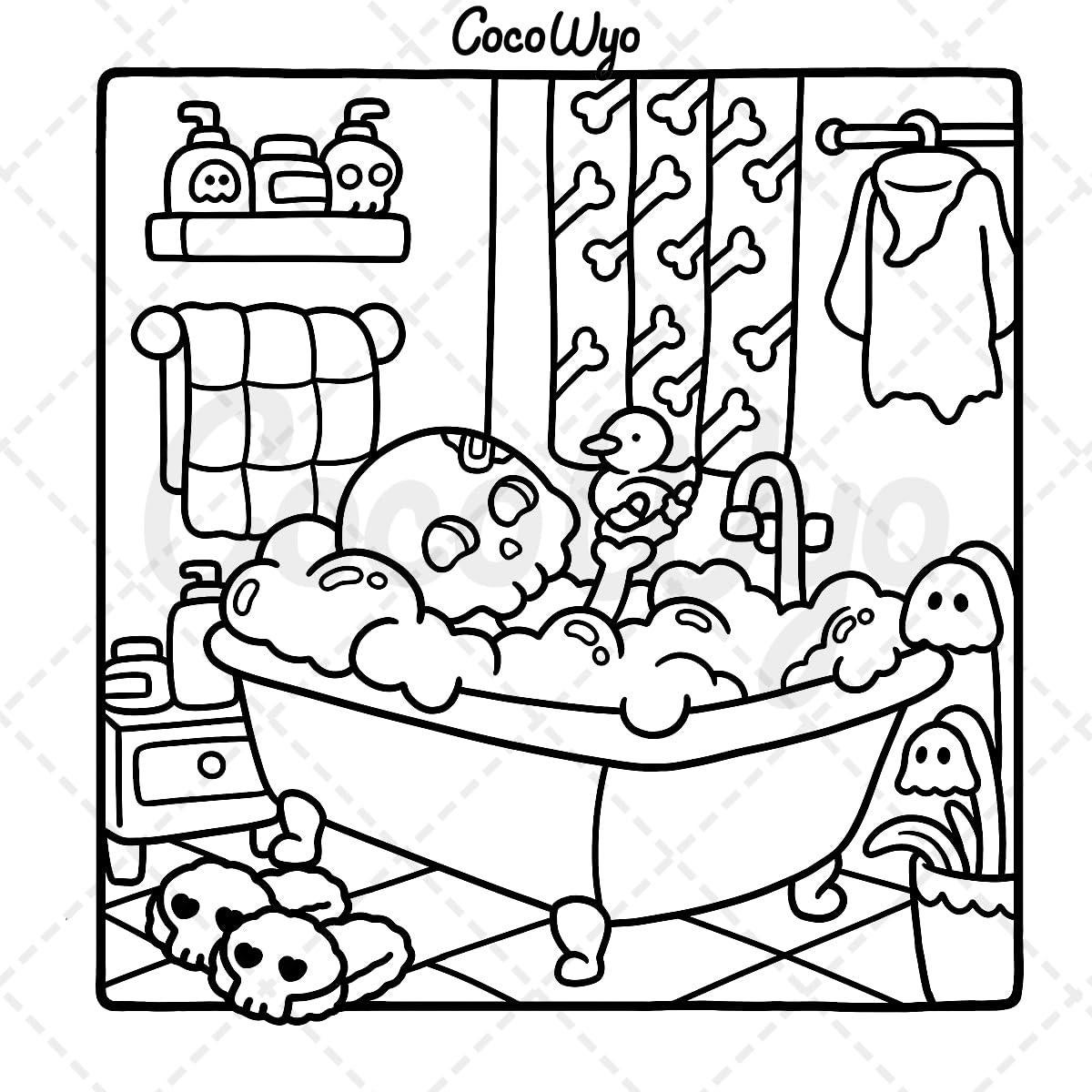 Spooky Cutie: Coloring Book for Adults and Teens Featuring Adorable Creepy Creatures in Cozy Hygge Moments for Relaxation (Cozy Spaces Coloring)