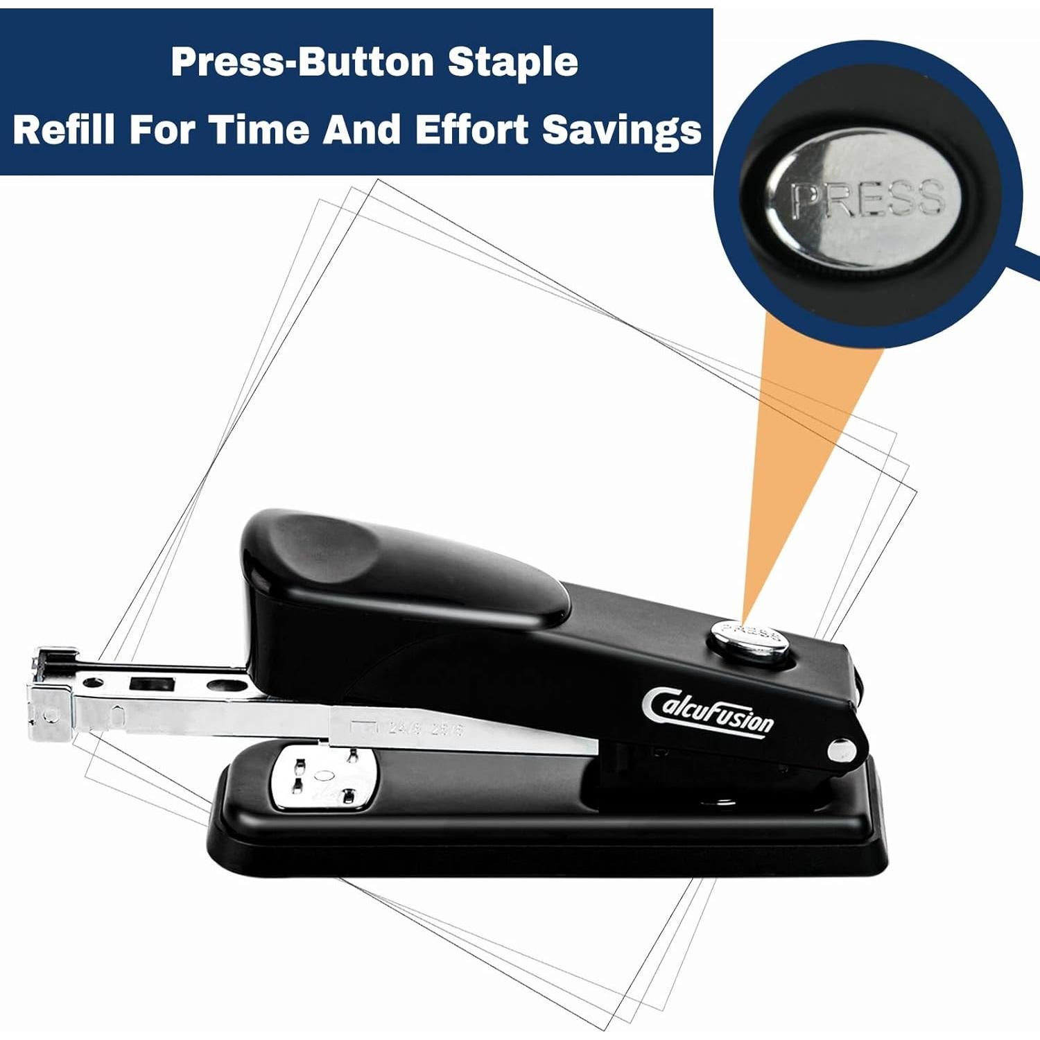 Grapadora de Escritorio Calcufusion 40 Hojas Metal Negra