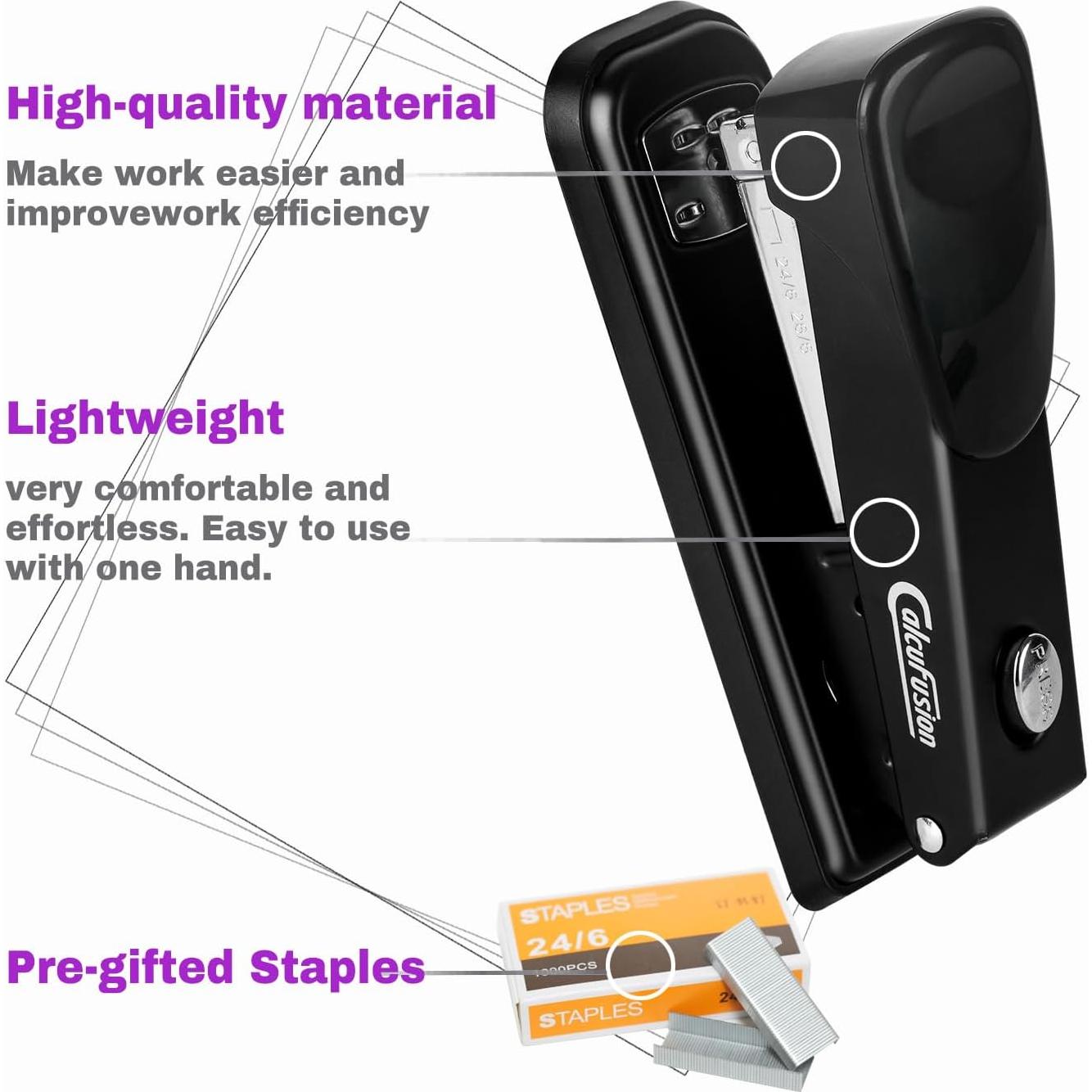 Grapadora de Escritorio Calcufusion 40 Hojas Metal Negra