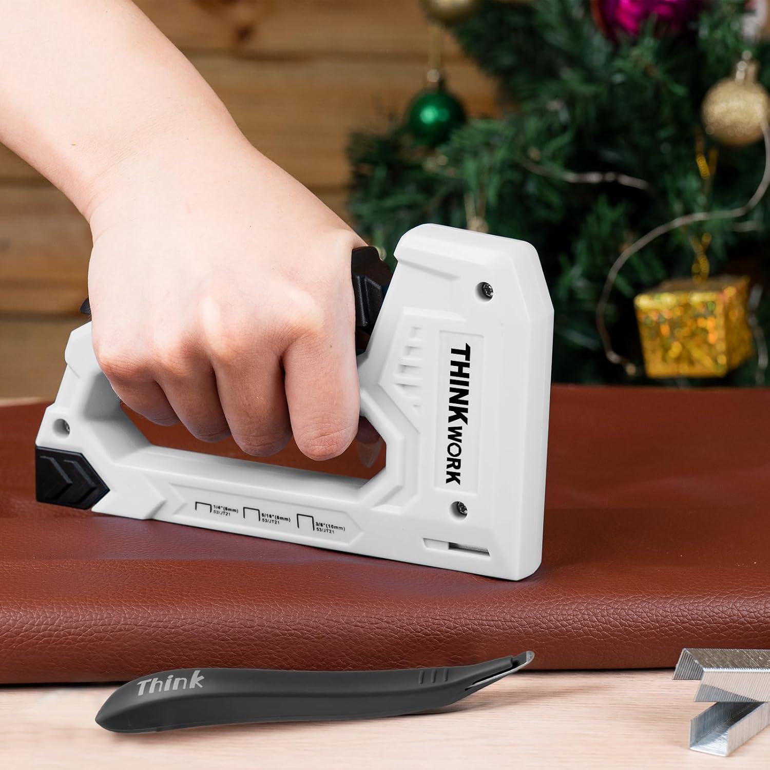 Grapadora de Uso Ligero THINKWORK Gris con 1600 Grapas JT21