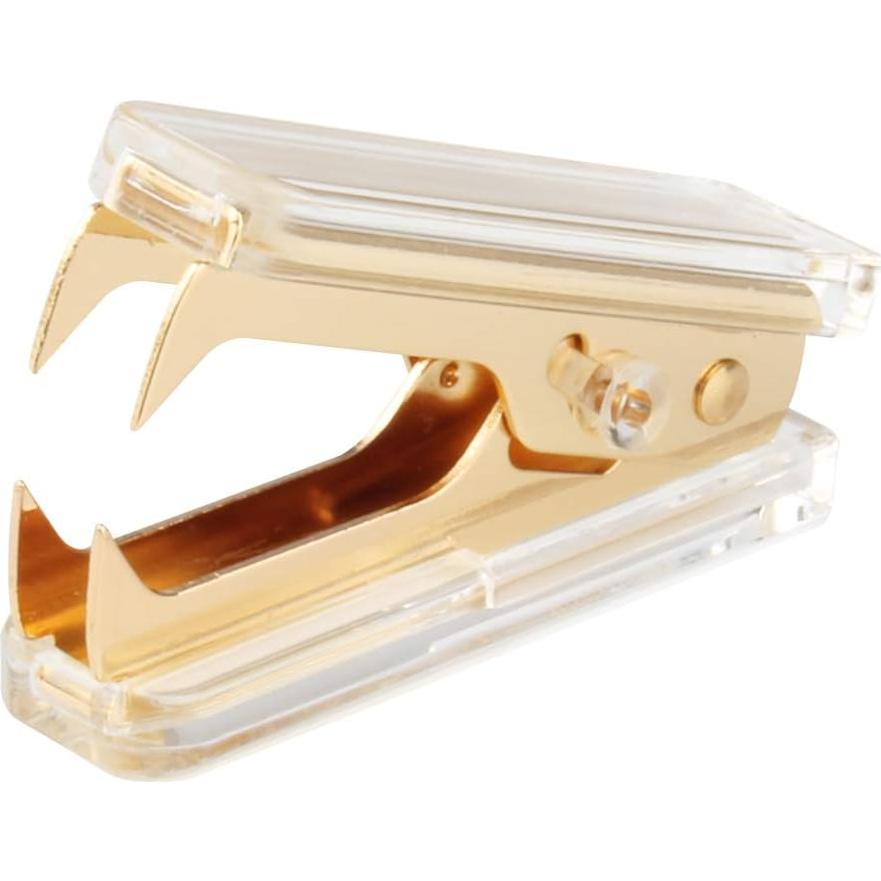 Juego de Grapadora Acrílica Dorada Geila con 1000 Grapas