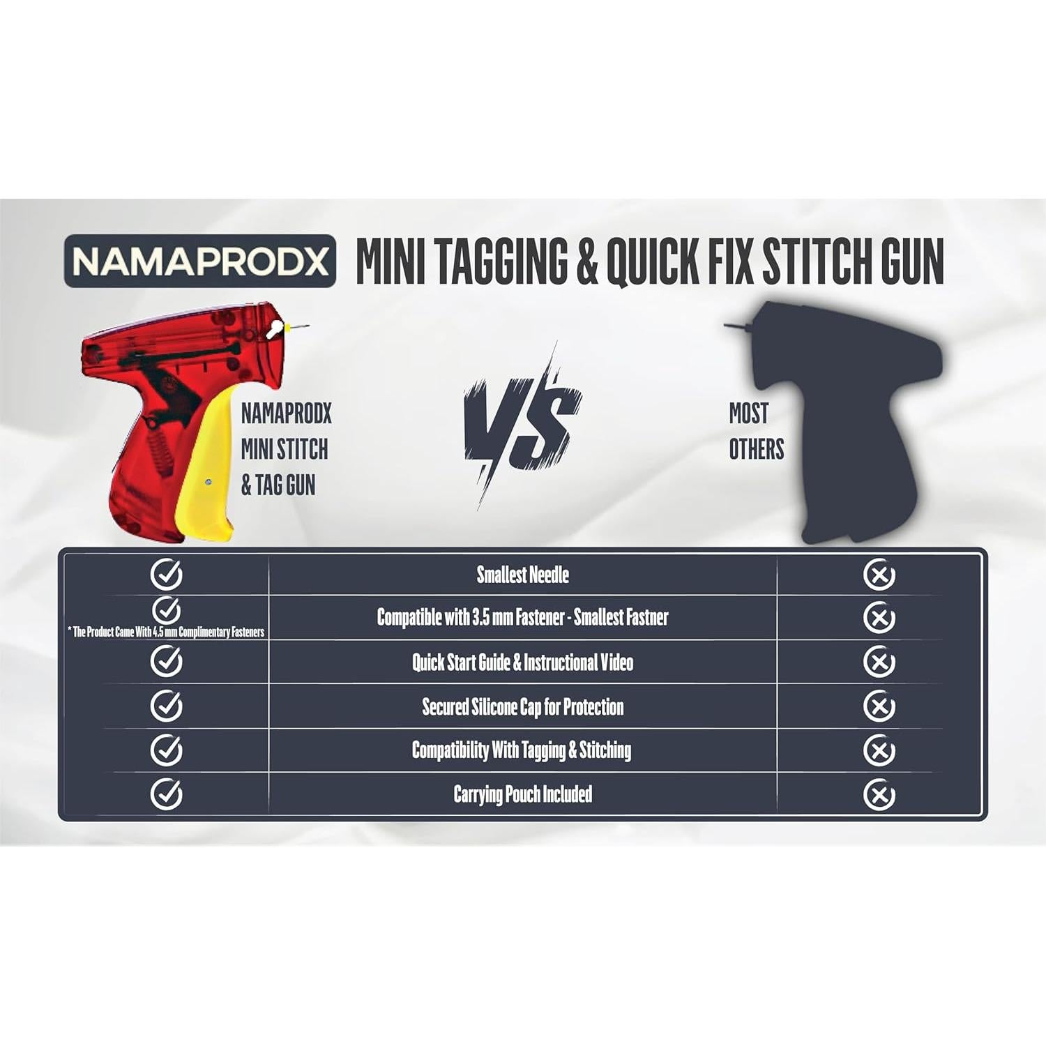 Mini Pistola Adhesiva NAMAPRODX con 4500 Sujetadores - Roja