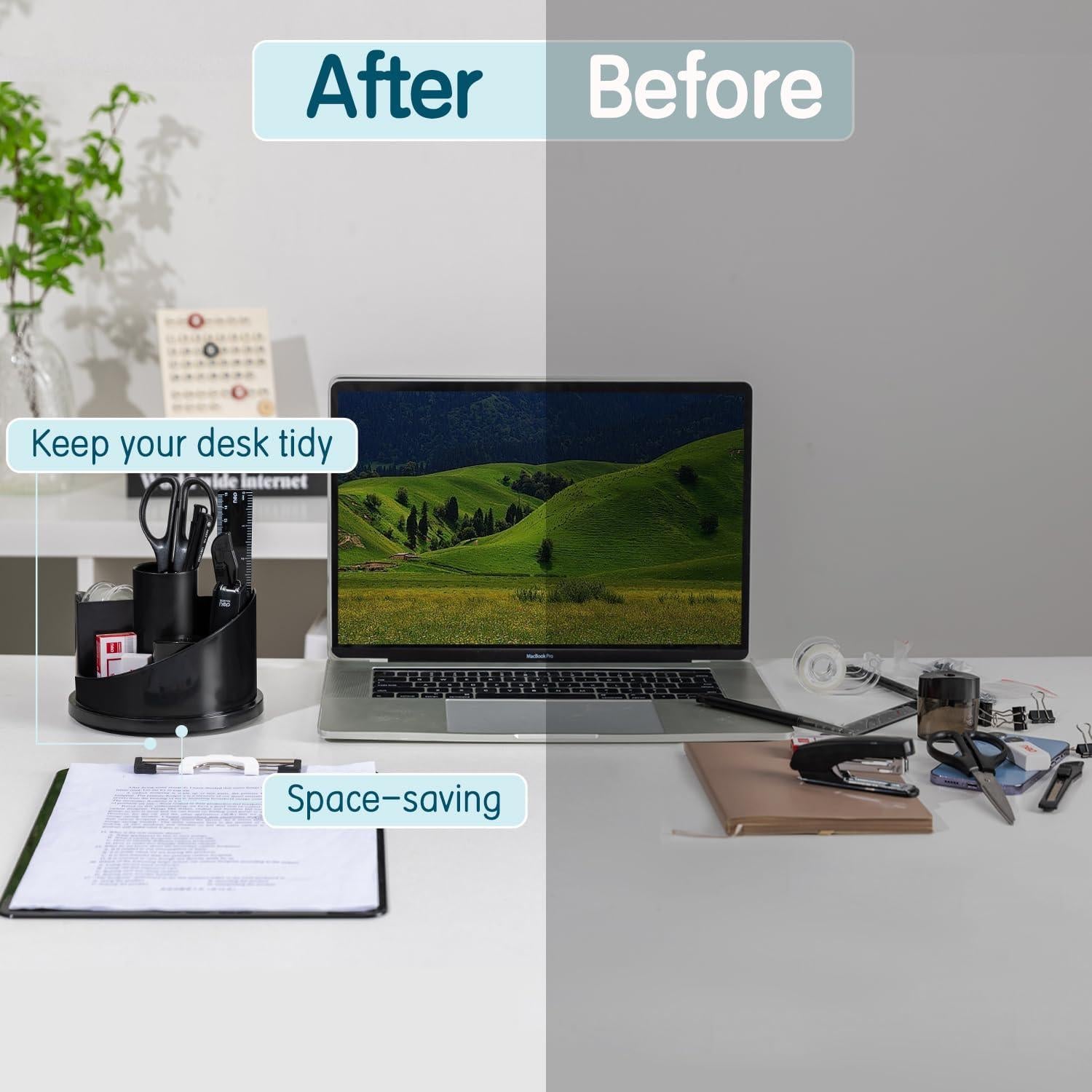 Juego de Suministros de Oficina Deli 1045 Pcs Organizador Negro