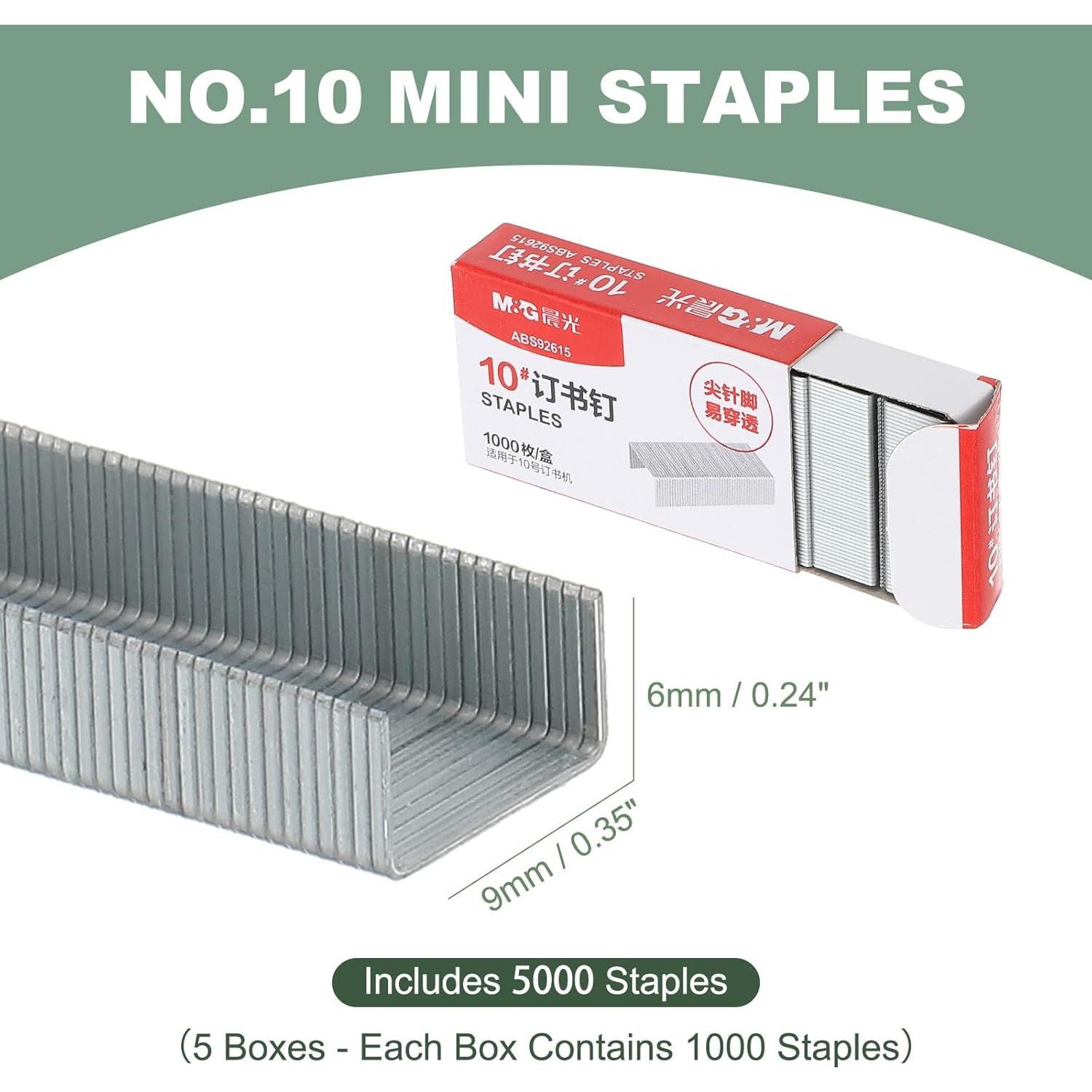 Grapas M&G NO.10 - 5000 piezas para Grapadora Mini, Plateadas