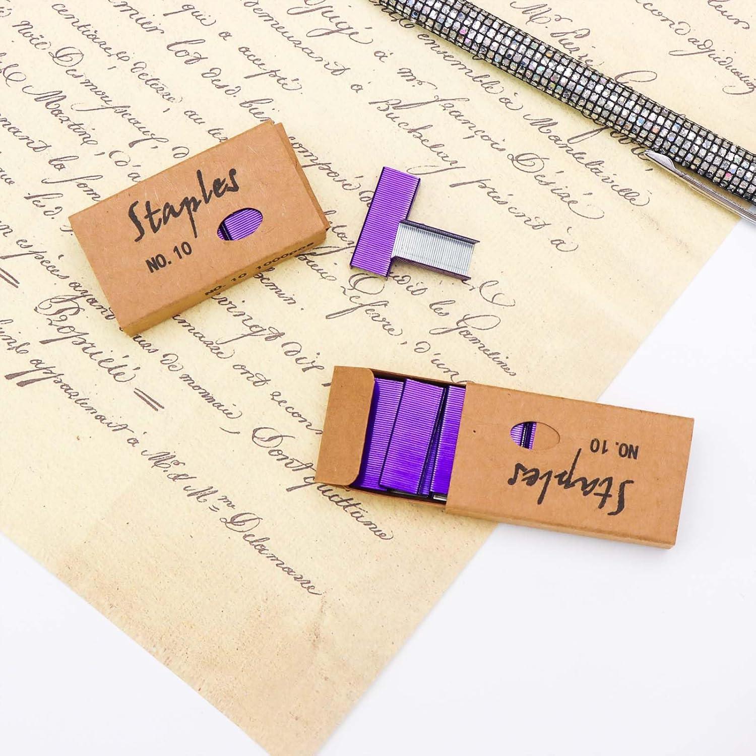 Grampas Moradas NatSumBasics No.10 para Mini Grapadora - 4000 Unidades