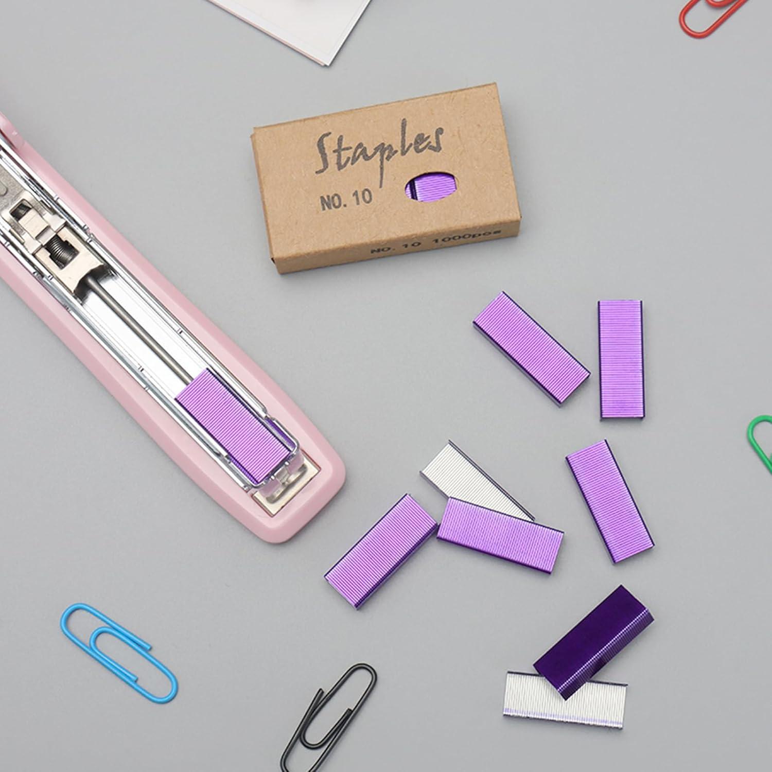 Grampas Moradas NatSumBasics No.10 para Mini Grapadora - 4000 Unidades