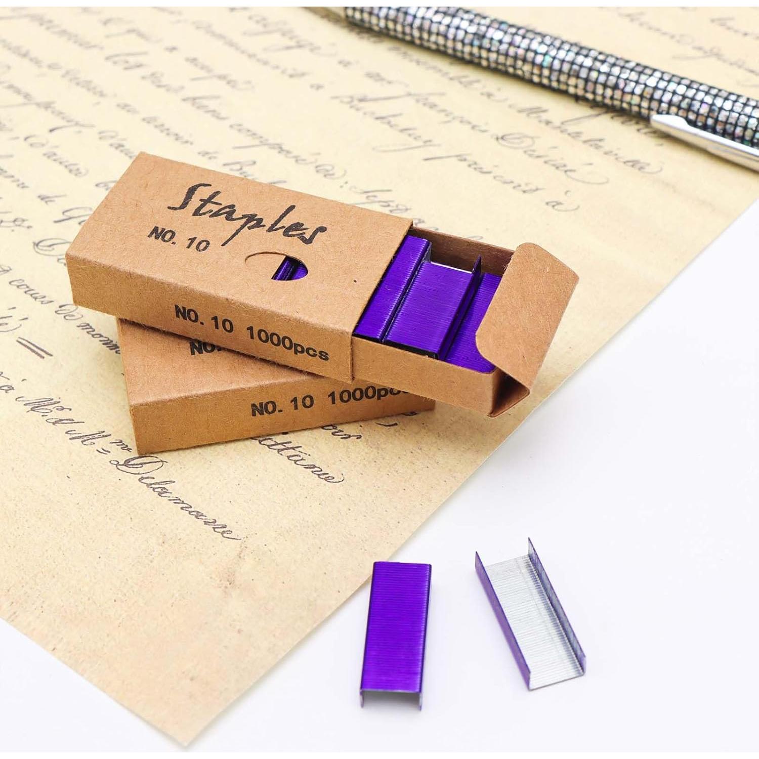 Grampas Moradas NatSumBasics No.10 para Mini Grapadora - 4000 Unidades