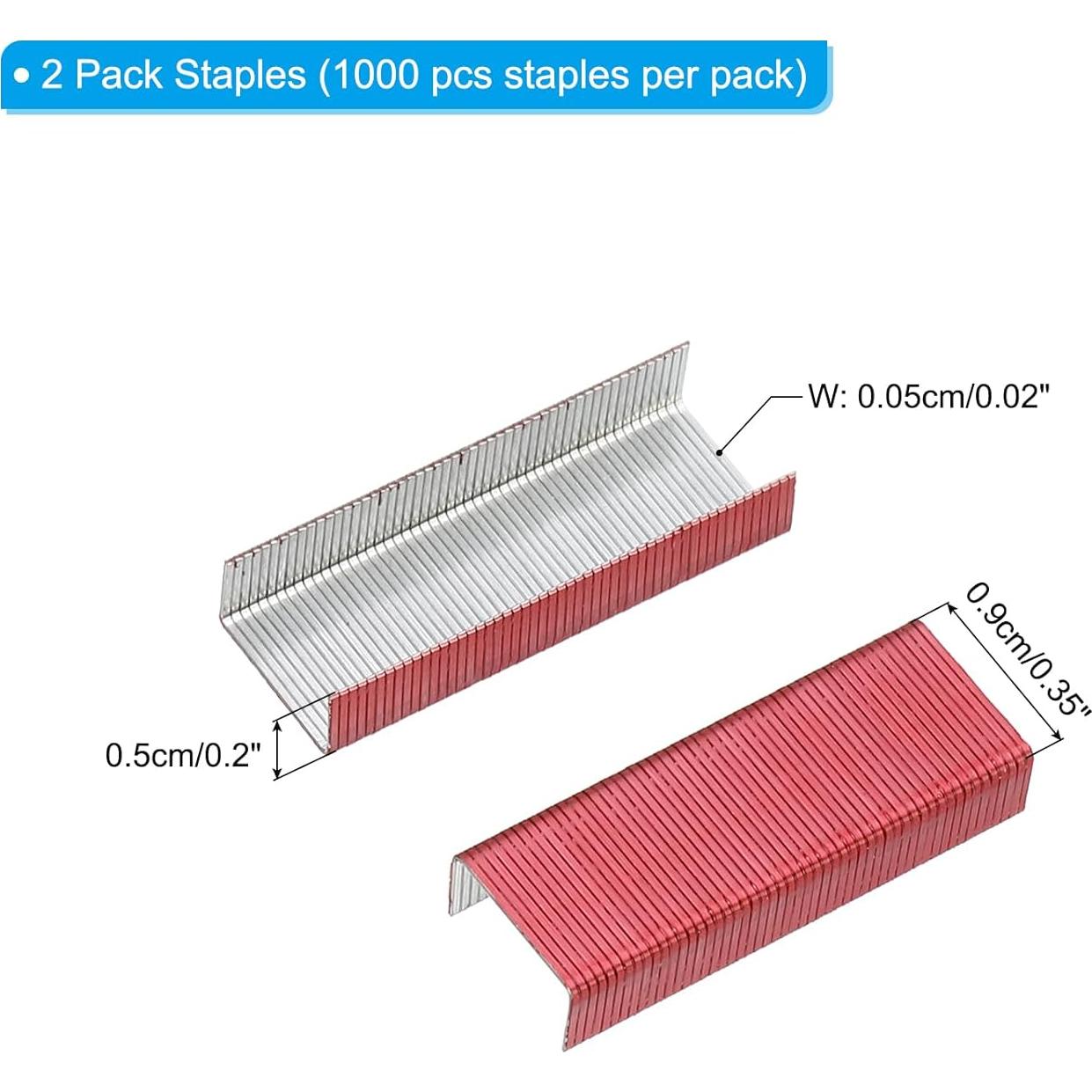 Grapas para Grapadora PATIKIL #10 Rojo 2000 Unidades Sin Atascos