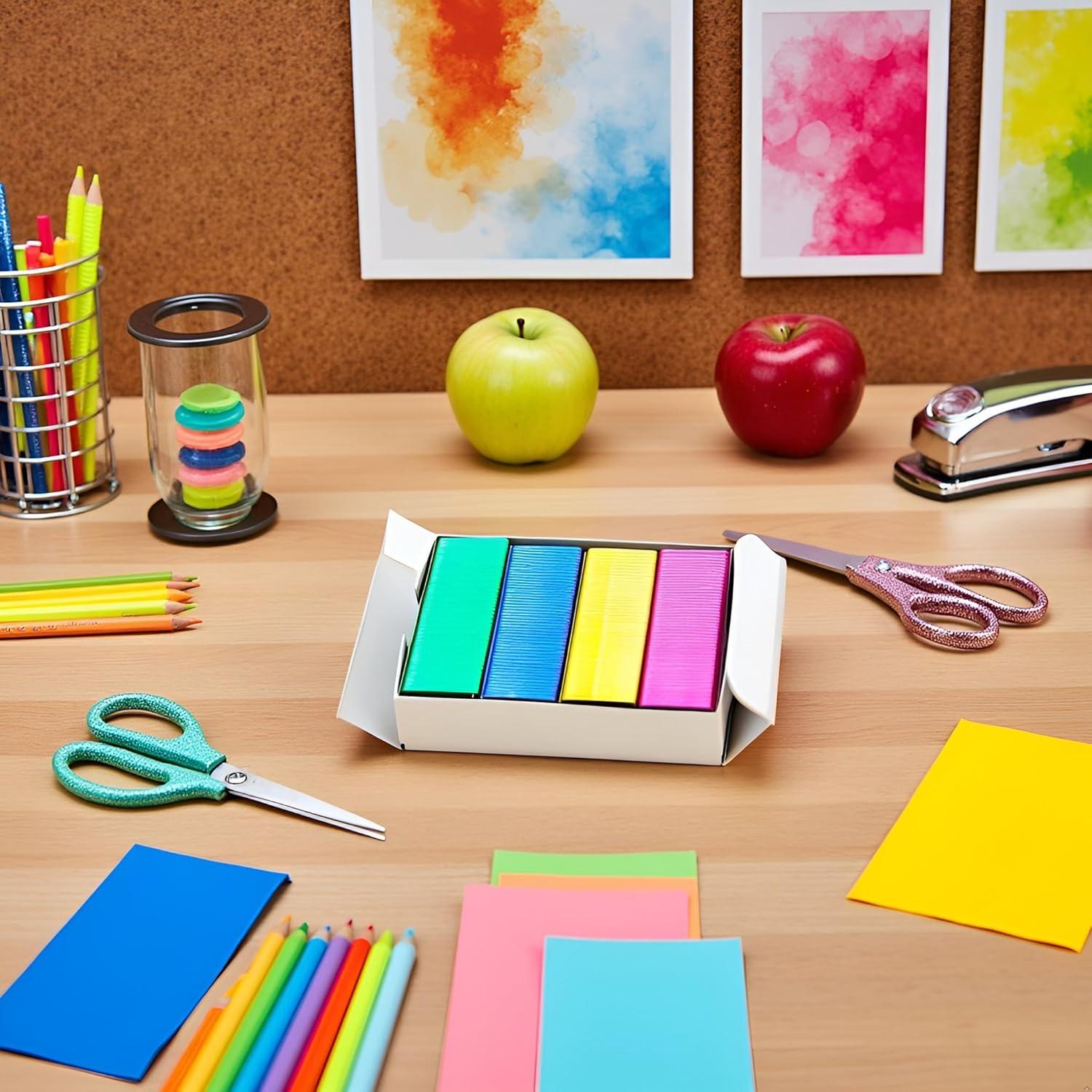 800 Grapas Mini Coloridas 12x6mm SquarezhenBo Suministros Oficina