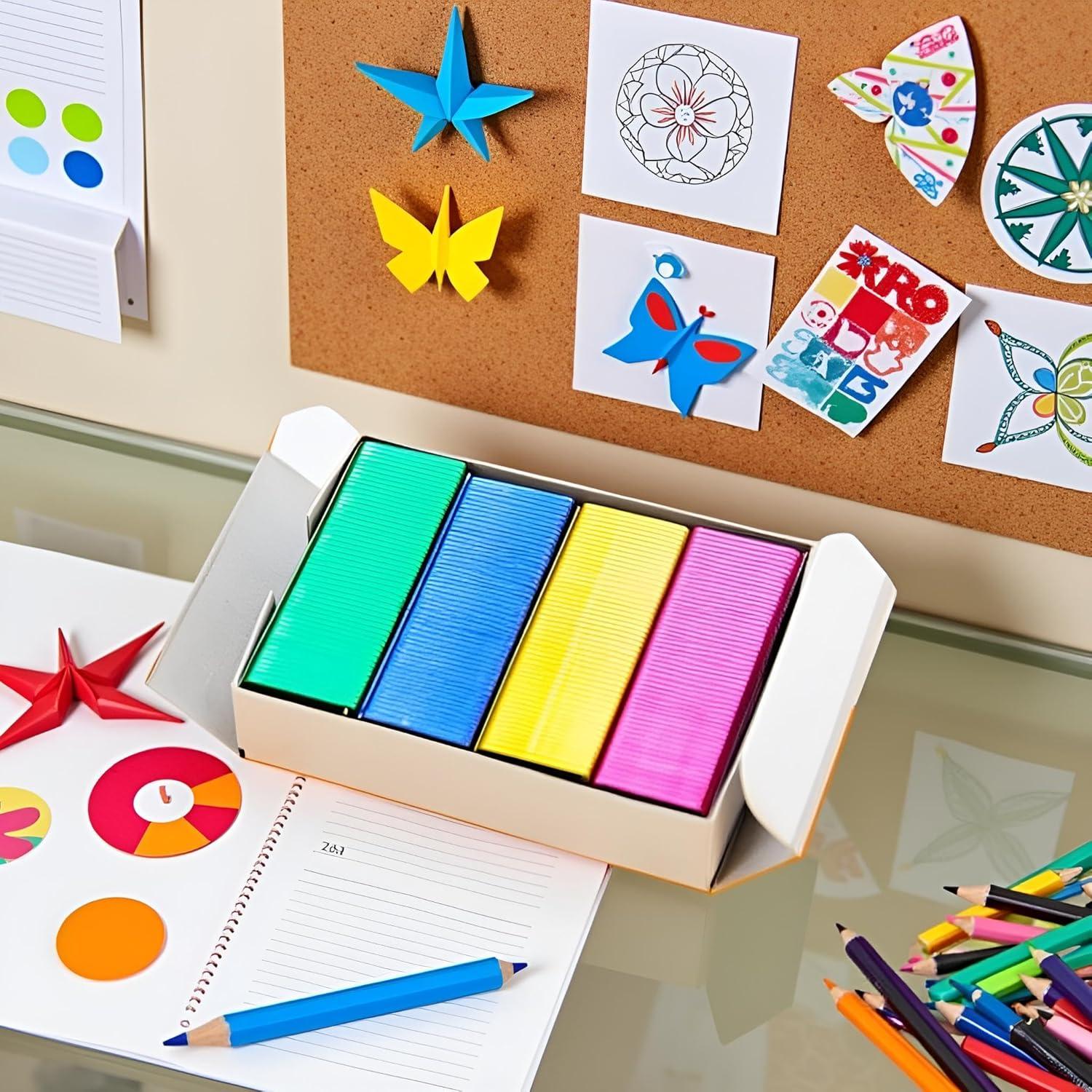 800 Grapas Mini Coloridas 12x6mm SquarezhenBo Suministros Oficina