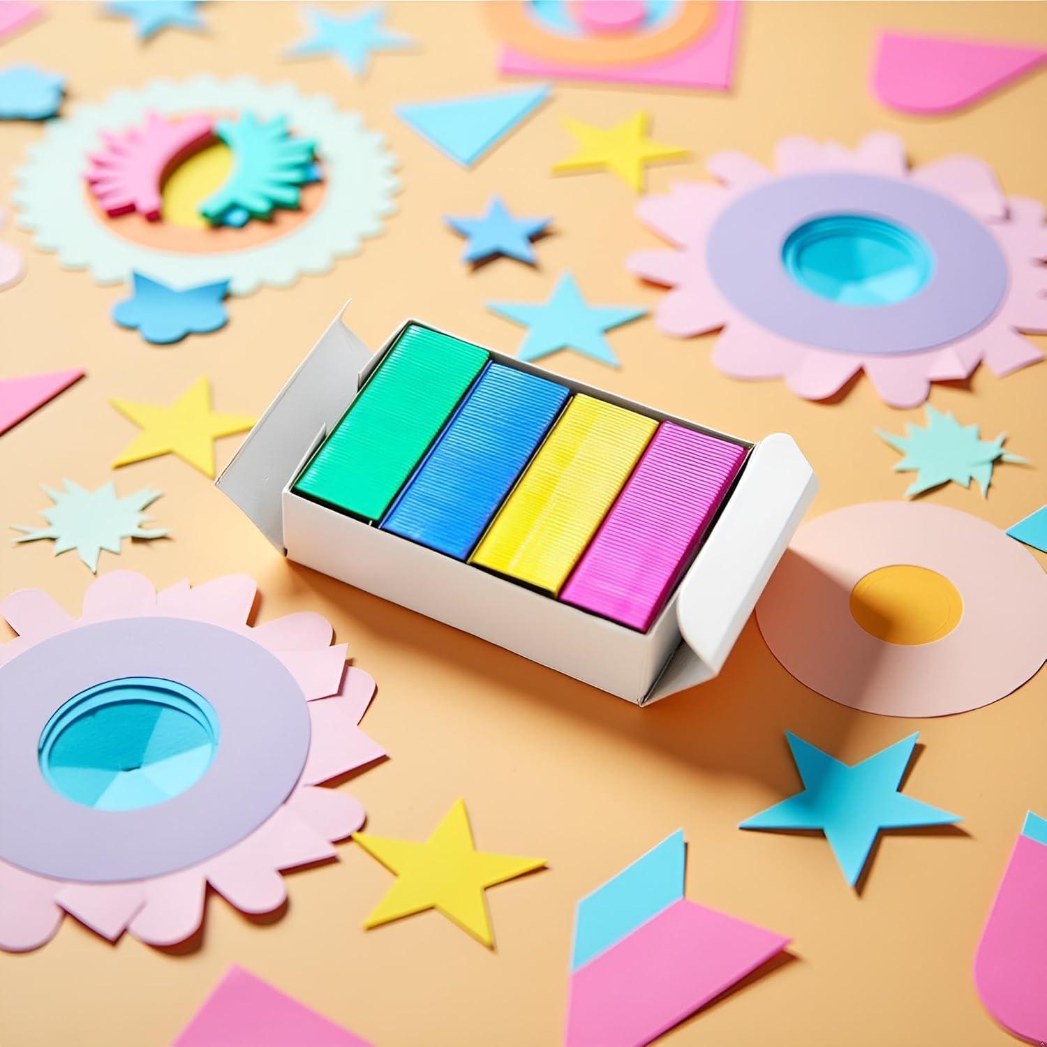 800 Grapas Mini Coloridas 12x6mm SquarezhenBo Suministros Oficina