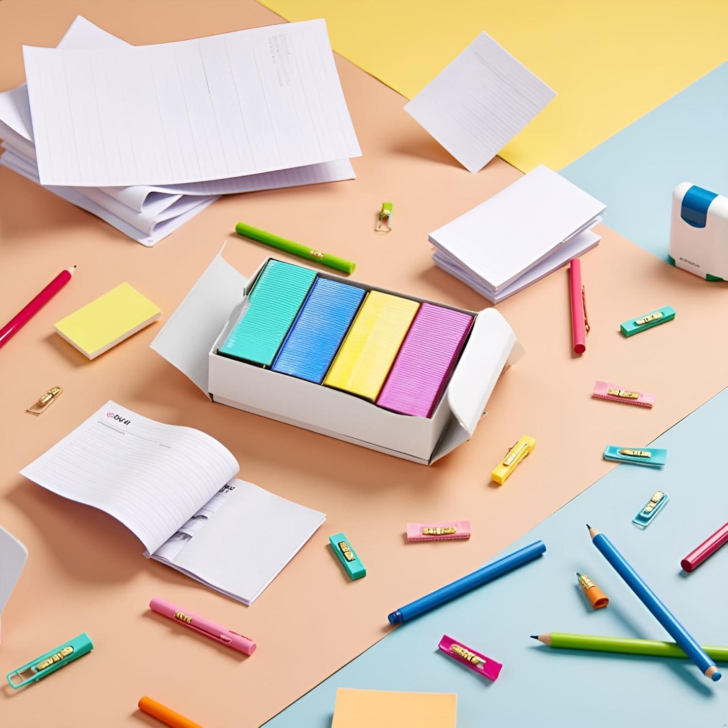 800 Grapas Mini Coloridas 12x6mm SquarezhenBo Suministros Oficina