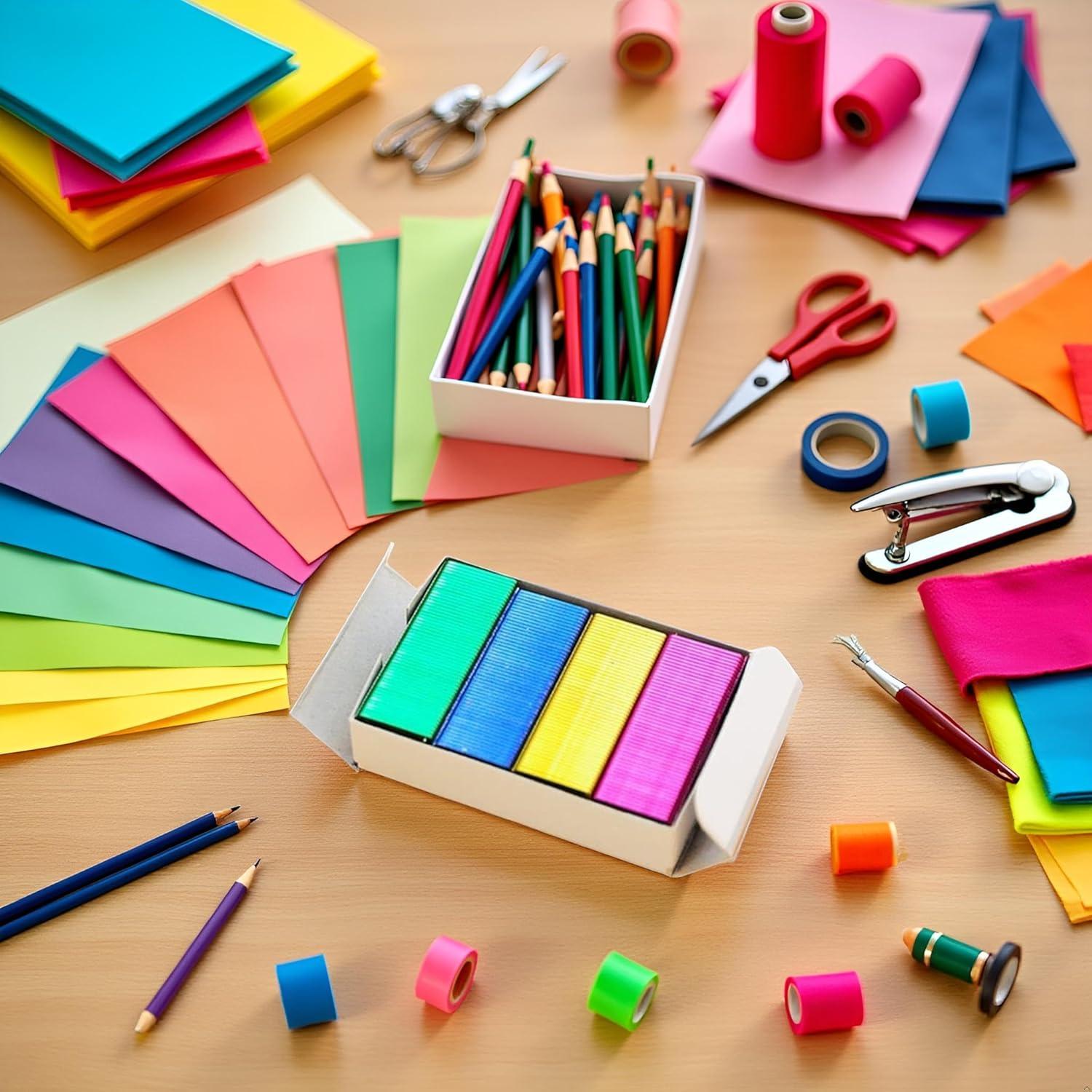 800 Grapas Mini Coloridas 12x6mm SquarezhenBo Suministros Oficina