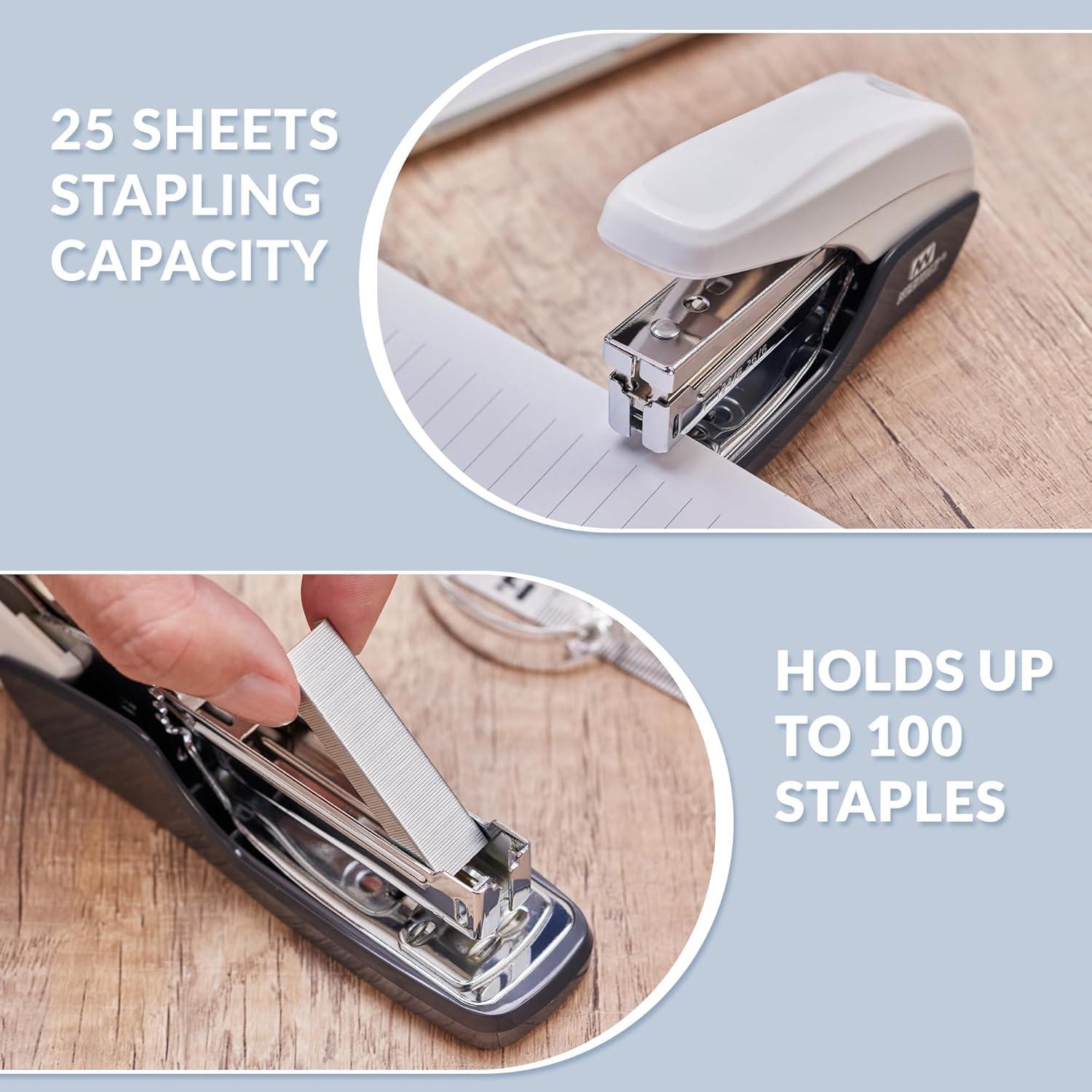 Grapadora NEEWAY Sin Esfuerzo 25 Hojas Blanca + 1000 Grapas