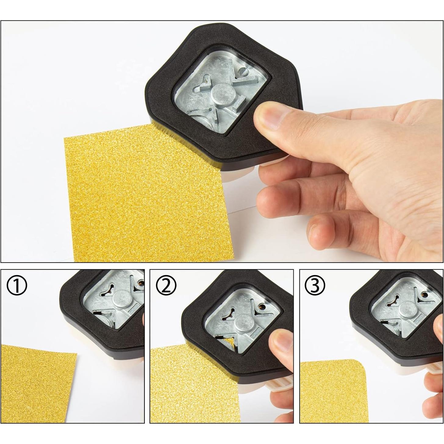 Perforadora de Esquinas 3 en 1 QIQQIKIN 4mm 7mm 10mm para Papel