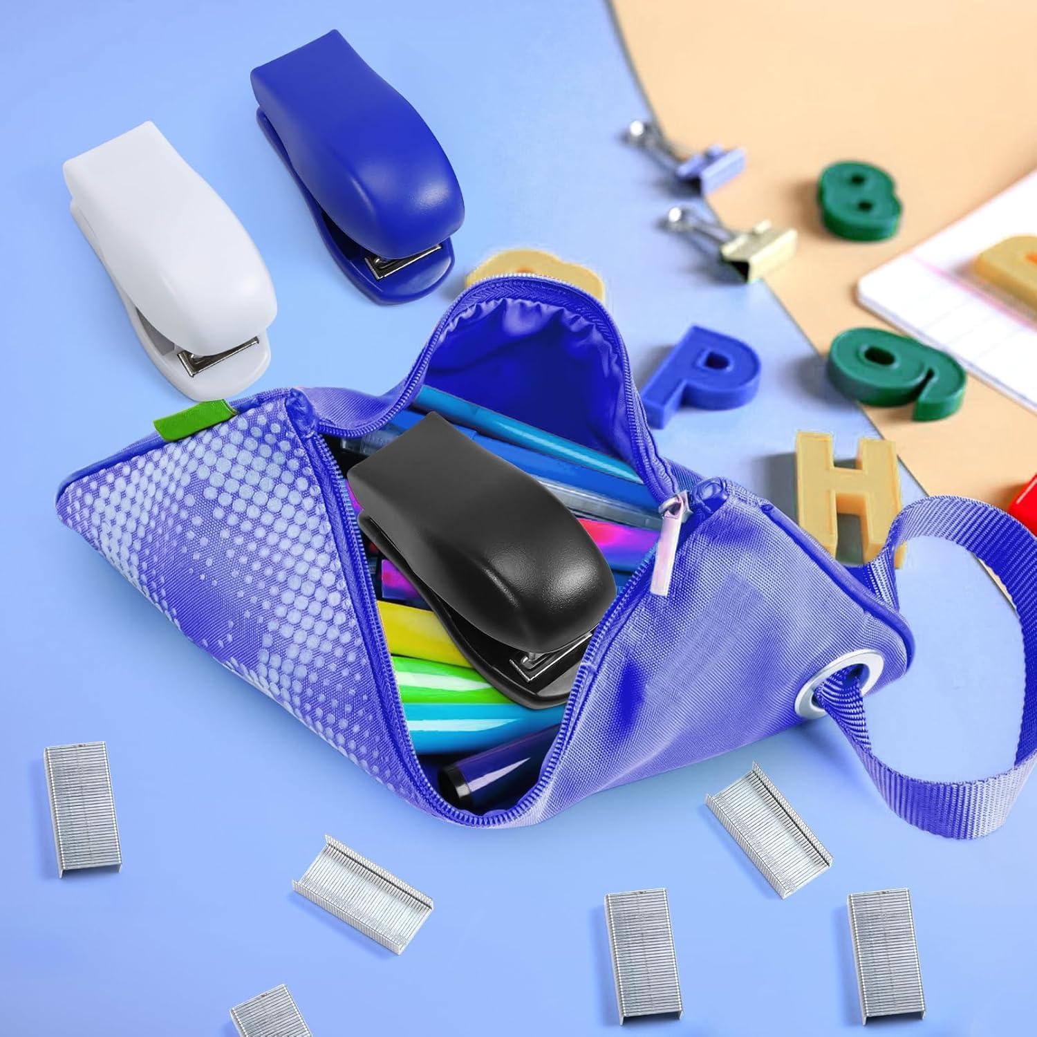 9 Mini Grapadoras Cabaubl con 4320 Grapas Estándar - Azul, Blanco, Negro