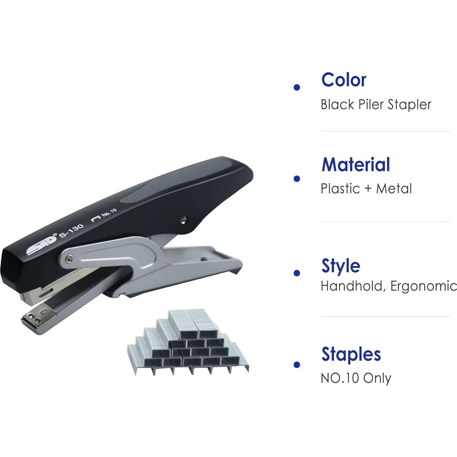 Grapadora de Mano Carimee Metal Resistente Negra NO.10