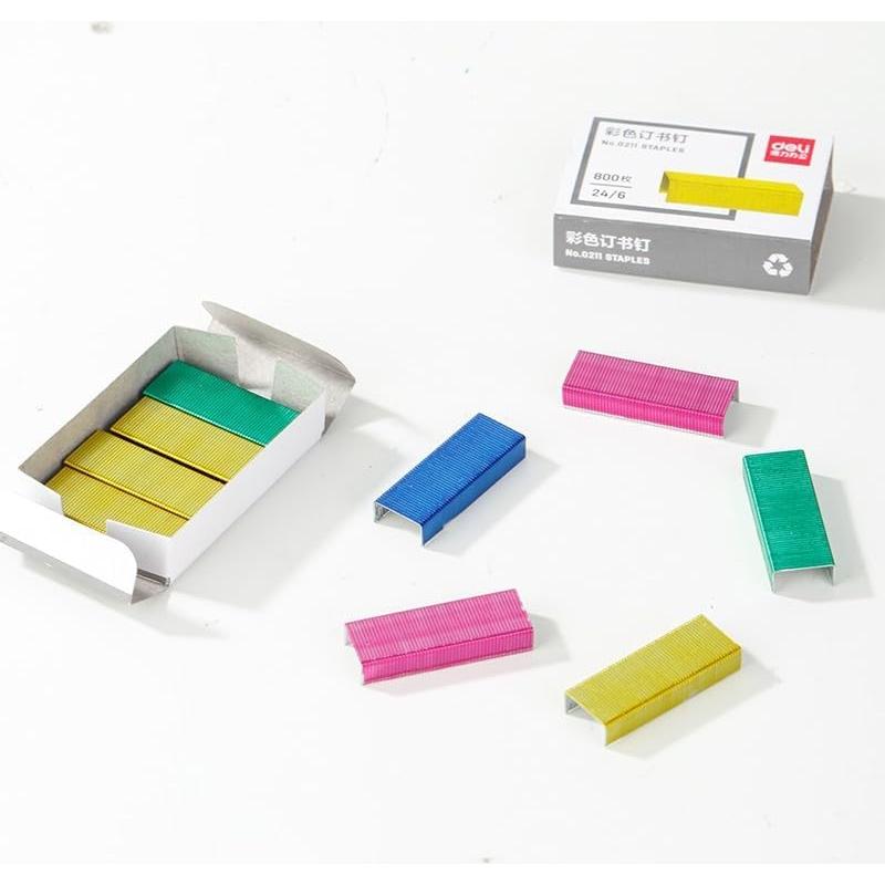 800 Grapas Coloridas Wentoenapp 24x6mm para Oficina y DIY