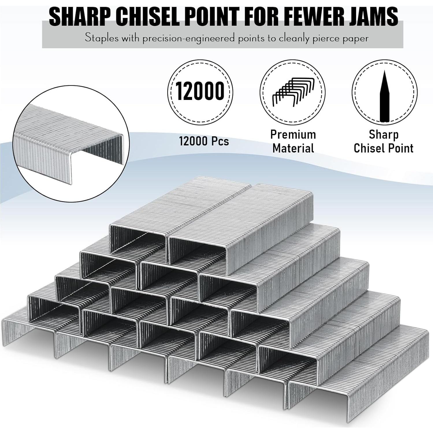 Juego de 24 Grapadoras Yahenda con 12000 Grapas para Oficina