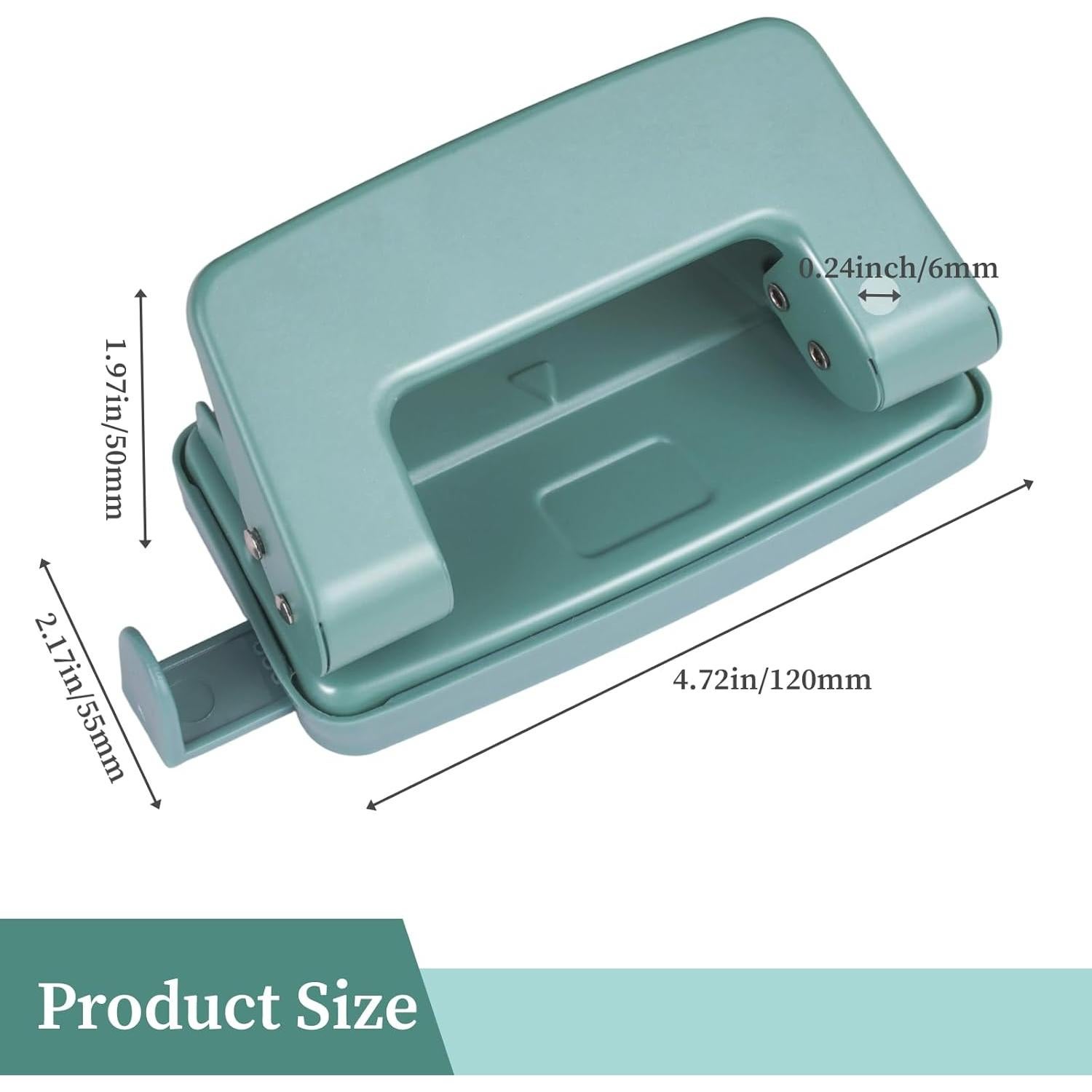 Perforadora de 2 Agujeros Jeqqinuz Verde para Carpeta - 10 Hojas