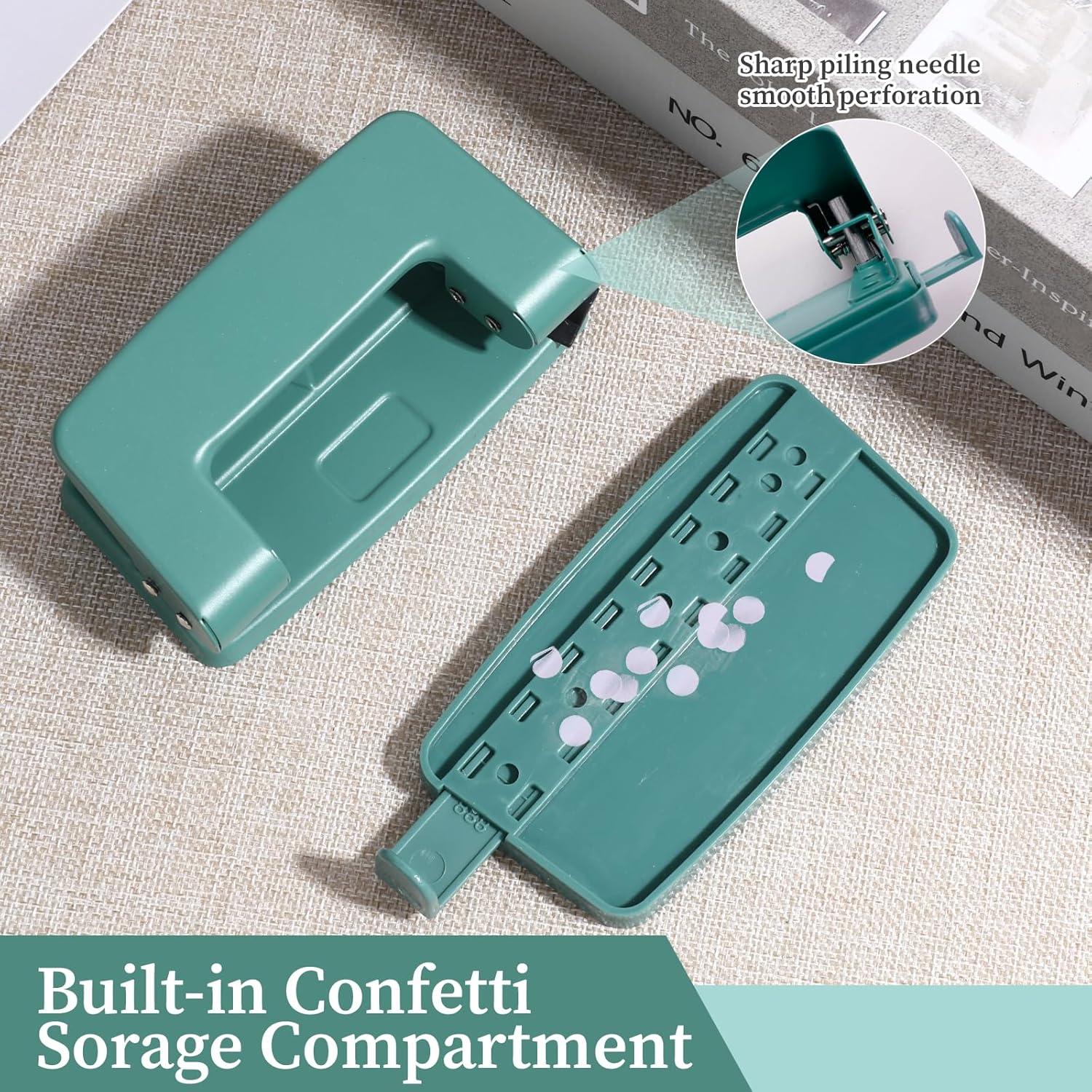 Perforadora de 2 Agujeros Jeqqinuz Verde para Carpeta - 10 Hojas