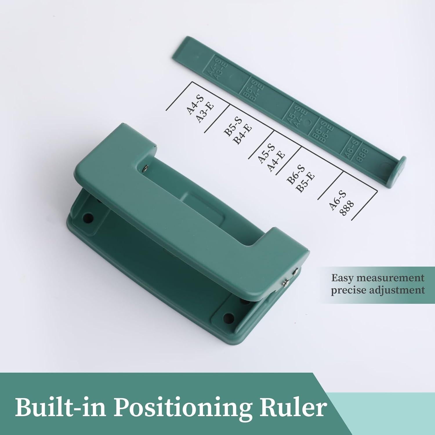 Perforadora de 2 Agujeros Jeqqinuz Verde para Carpeta - 10 Hojas