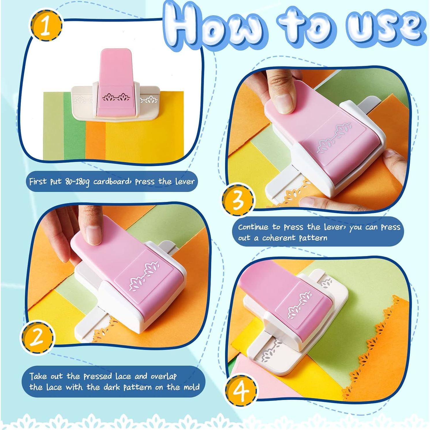 Perforadora de Papel Gueevin 2 Pcs Borde Floral y S 11.94 cm