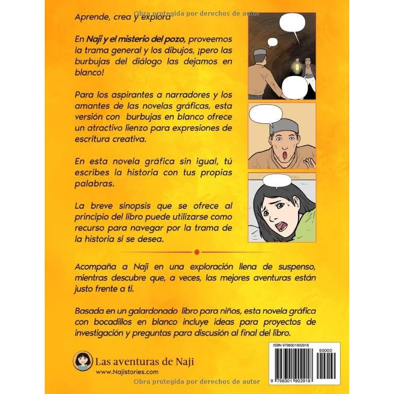 Naji y el misterio del pozo: Novela gráfica Con burbujas de diálogo en blanco, Cuenta la historia con tus propias palabras (Spanish Edition)