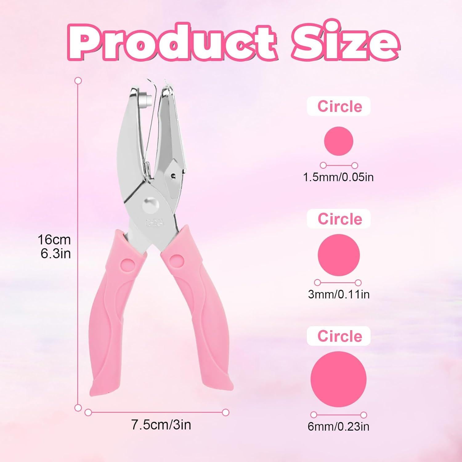 Juego de 3 Perforadoras de Papel UCEC - Círculos 1.5/3/6 mm