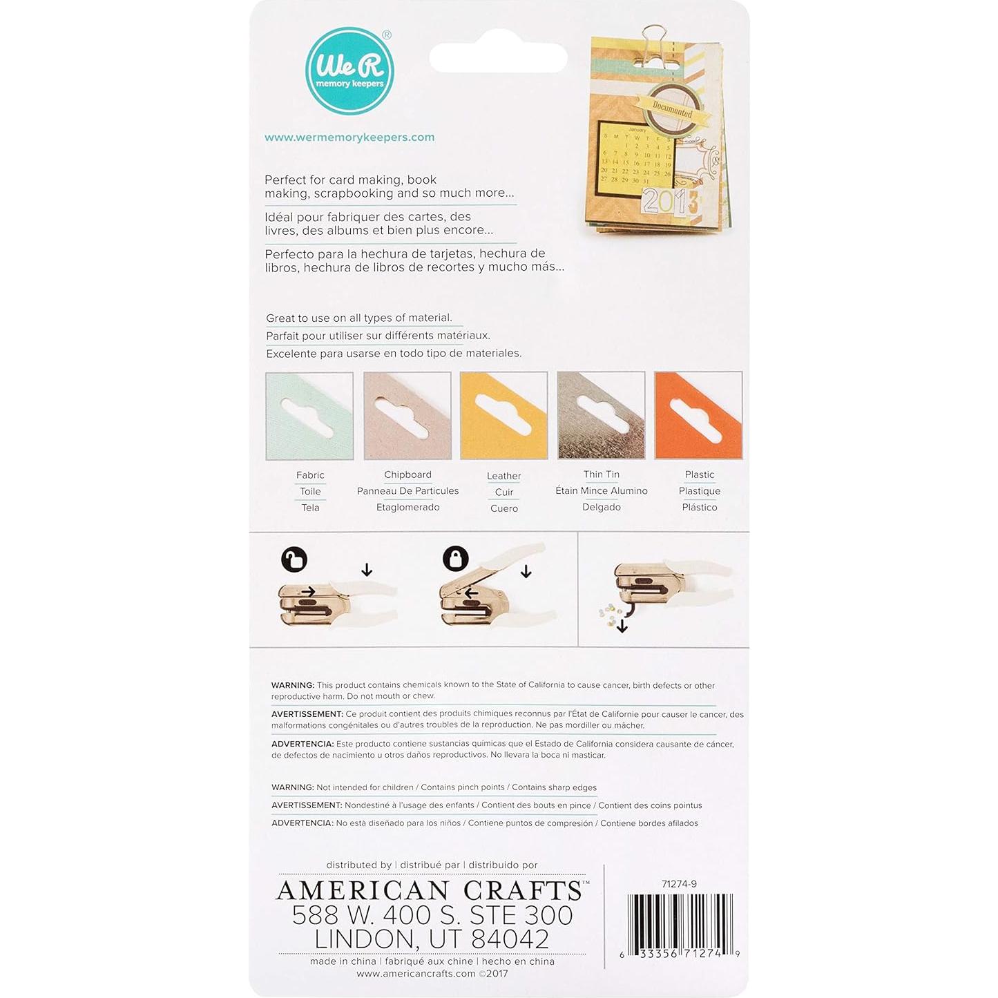 Perforadora Euro Hook We R Memory Keepers 3.81 cm para Scrapbooking