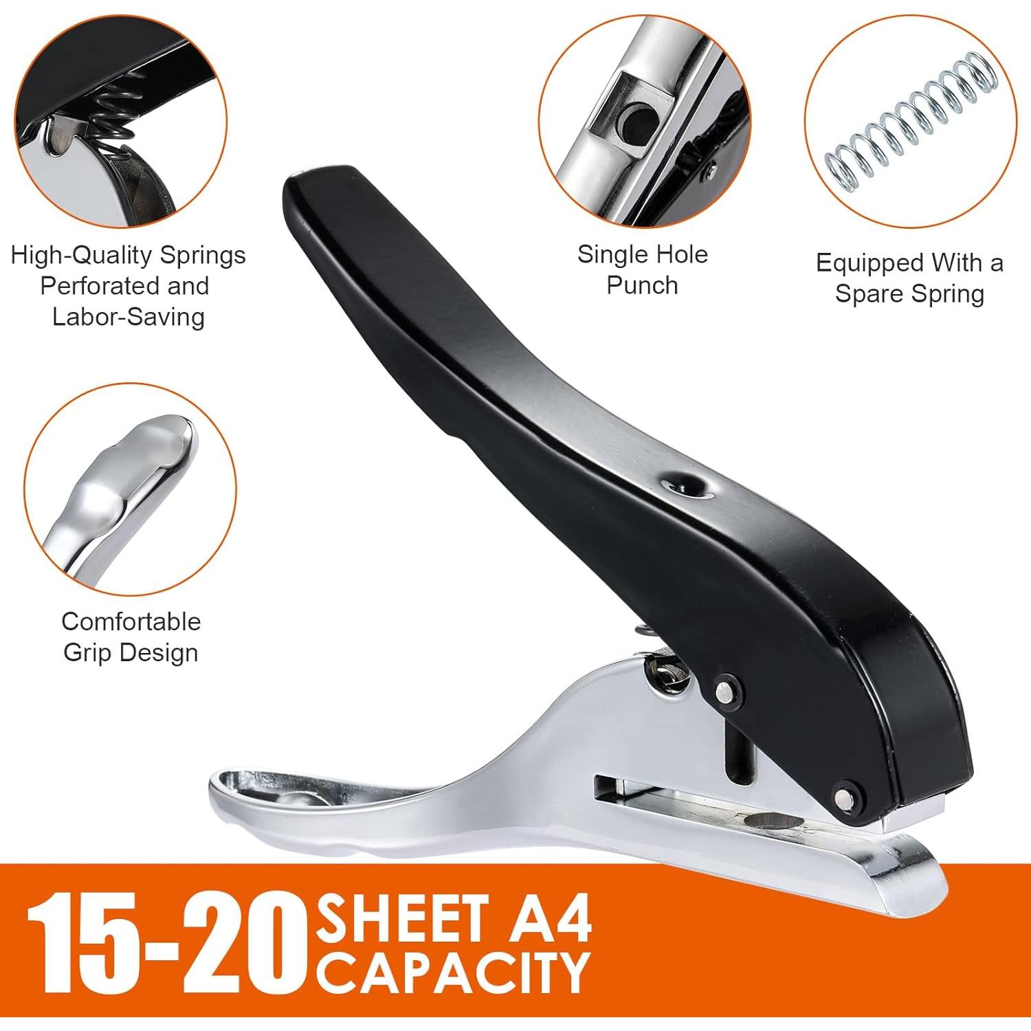 Perforadora de un solo agujero Rikolto 10mm portátil para papel