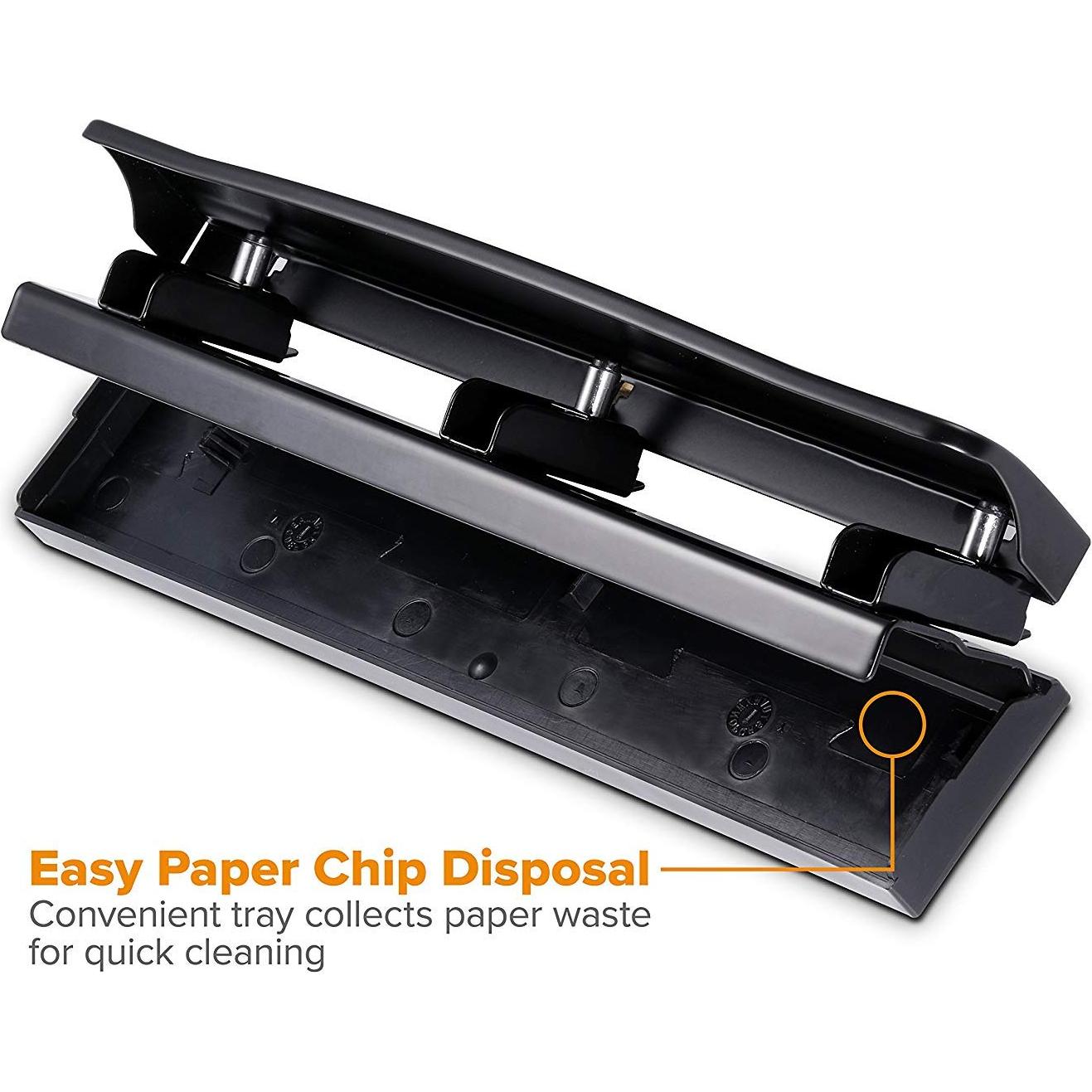 Perforadora Bostitch 3 Agujeros Metal 12 Hojas Negro