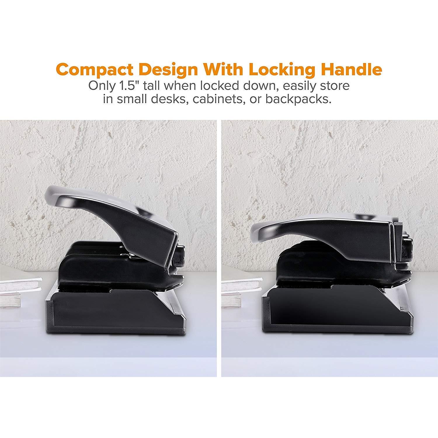 Perforadora Bostitch 3 Agujeros Metal 12 Hojas Negro