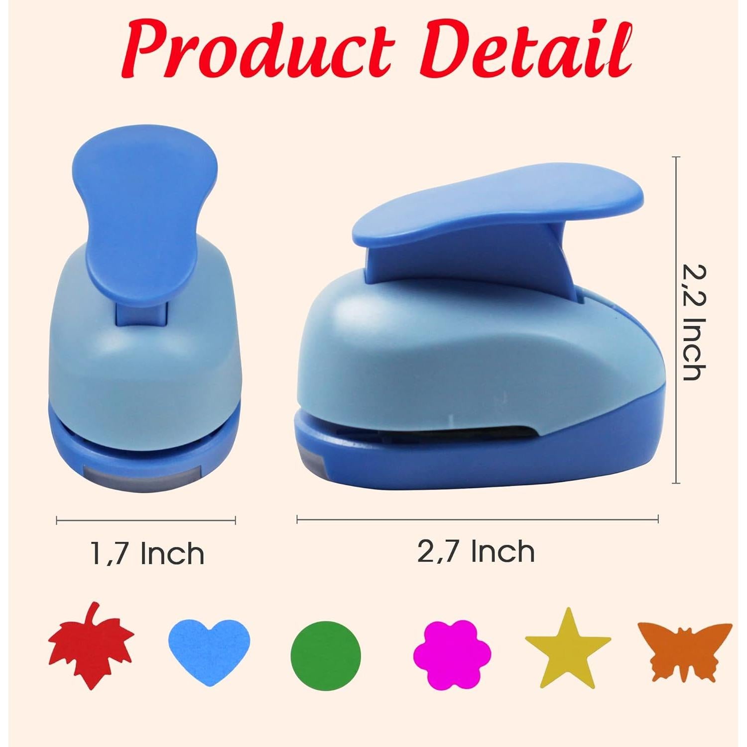 Set 6 Troqueladoras Manualidades ECOHU 1 Pulgada 2.54 cm