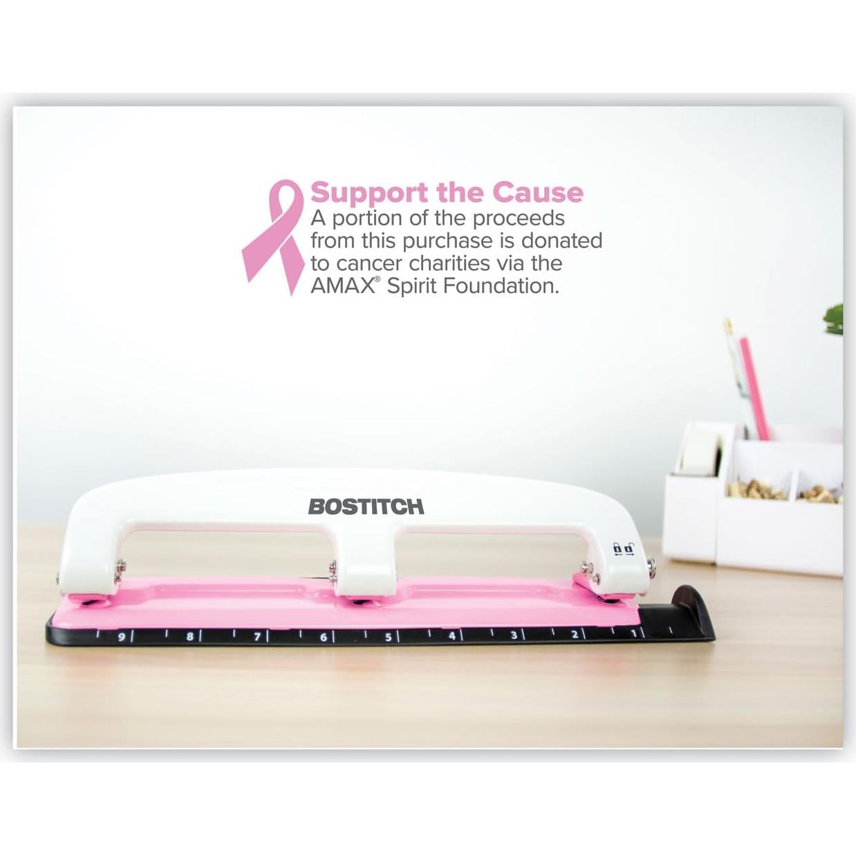 Perforadora PaperPro inCOURAGE 12 Hojas Rosa, Tecnología EZ Squeeze