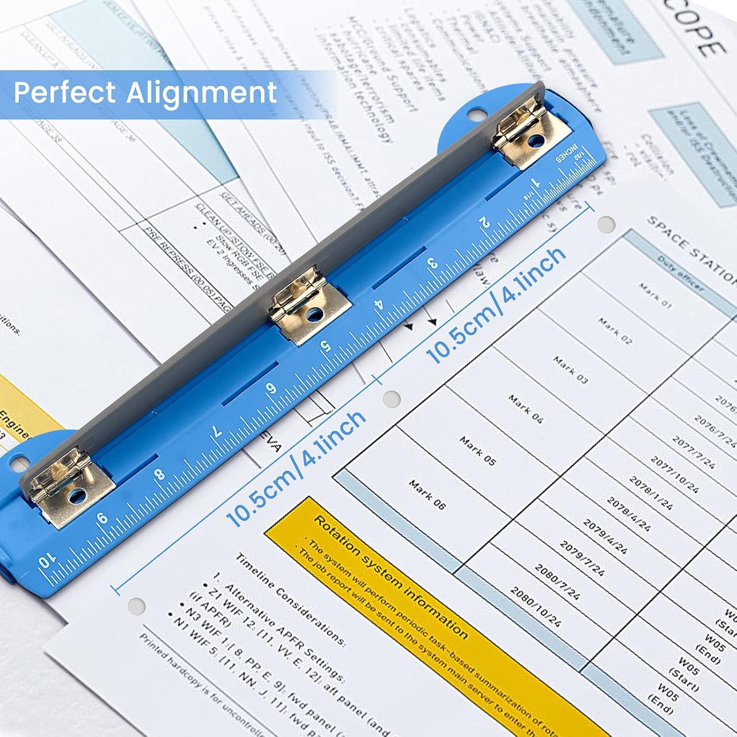 Perforadora de 3 Agujeros Eagle Azul, Capacidad 5 Hojas, Portátil