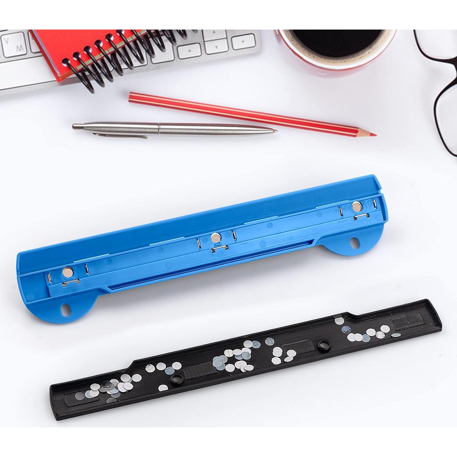 Perforadora de 3 Agujeros Eagle Azul, Capacidad 5 Hojas, Portátil