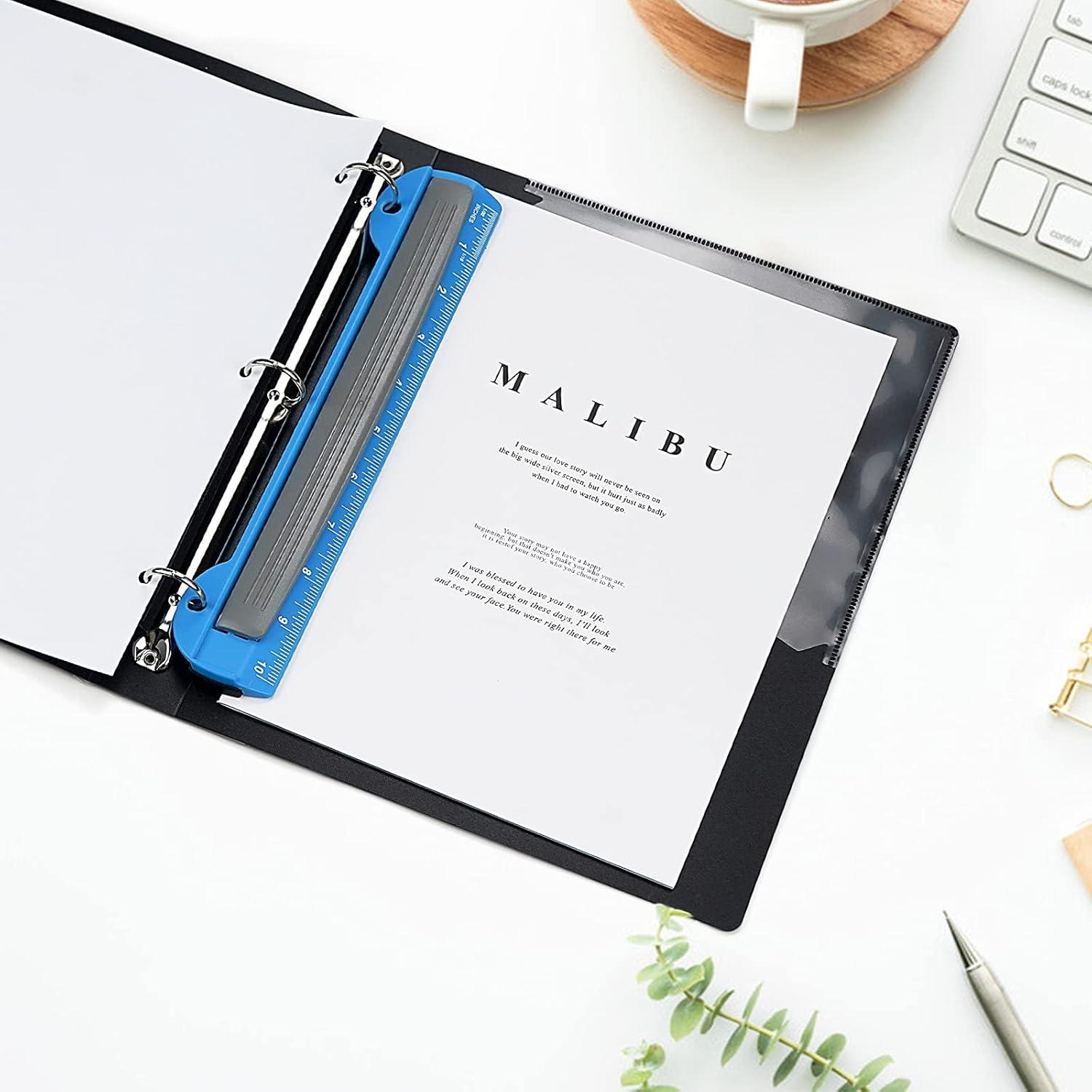 Perforadora de 3 Agujeros Eagle Azul, Capacidad 5 Hojas, Portátil