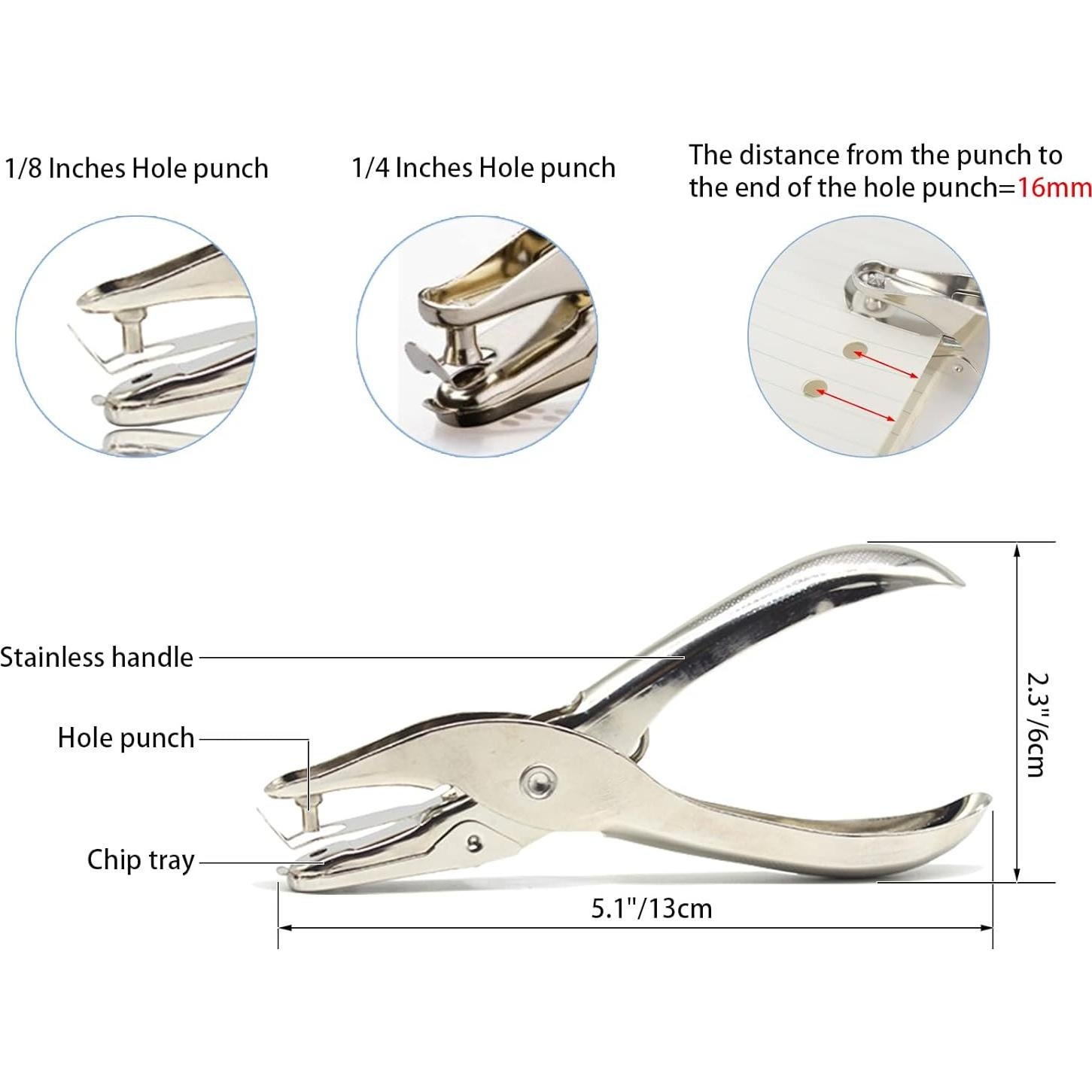 Perforadora portátil RUIFYRAY 1/4 y 1/8 pulgadas, paquete de 2