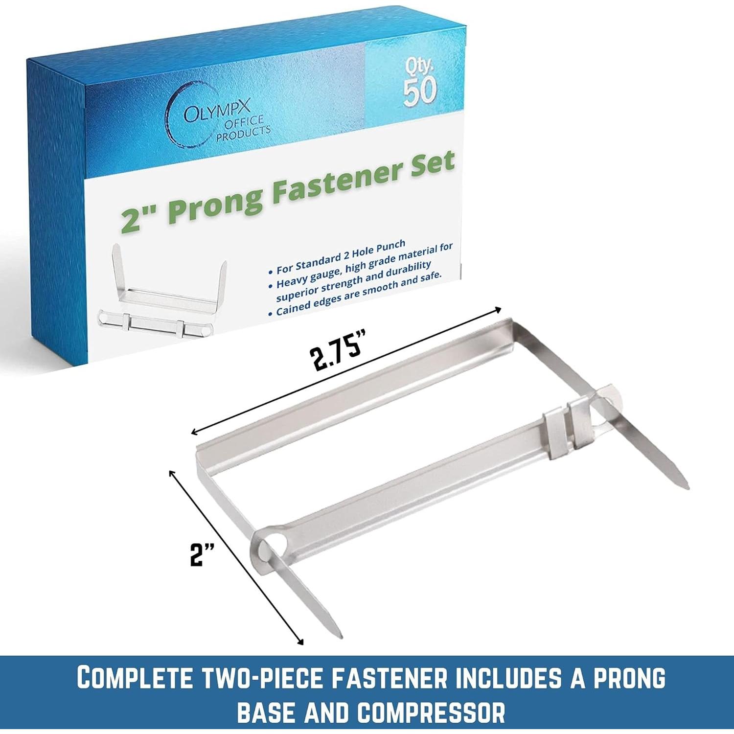 Sujetadores de Papel Metal Olympx 50 Pcs 5.08 cm Capacidad