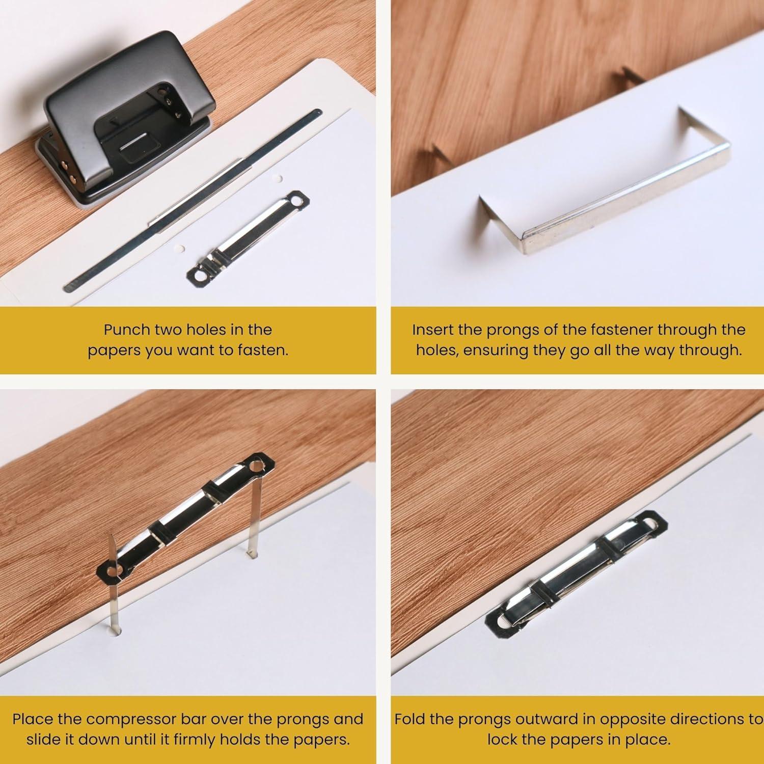 Sujetadores de Papel Metal Olympx 50 Pcs 5.08 cm Capacidad