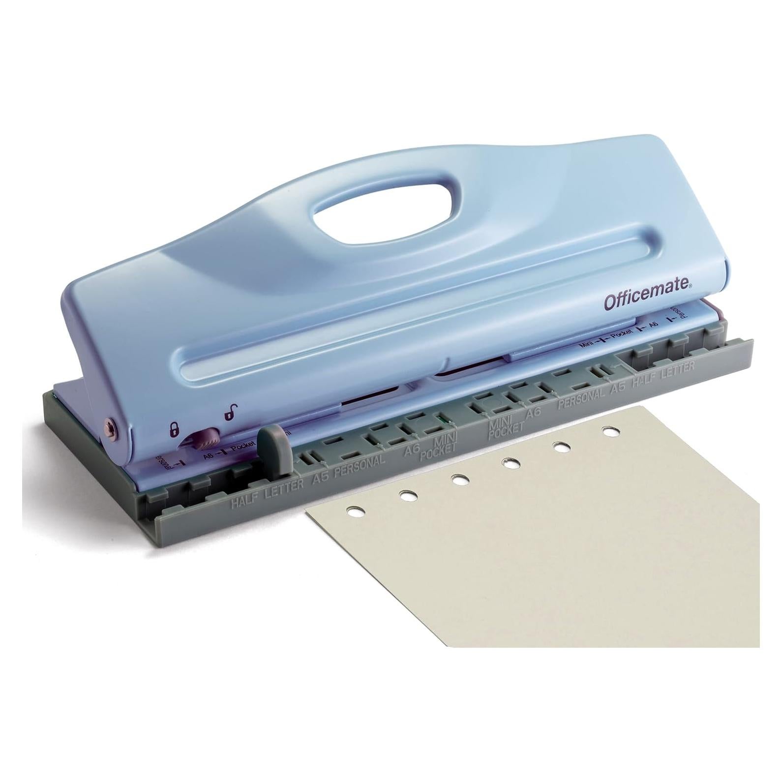 Perforadora Ajustable Officemate 6 Agujeros Azul 0.64 kg