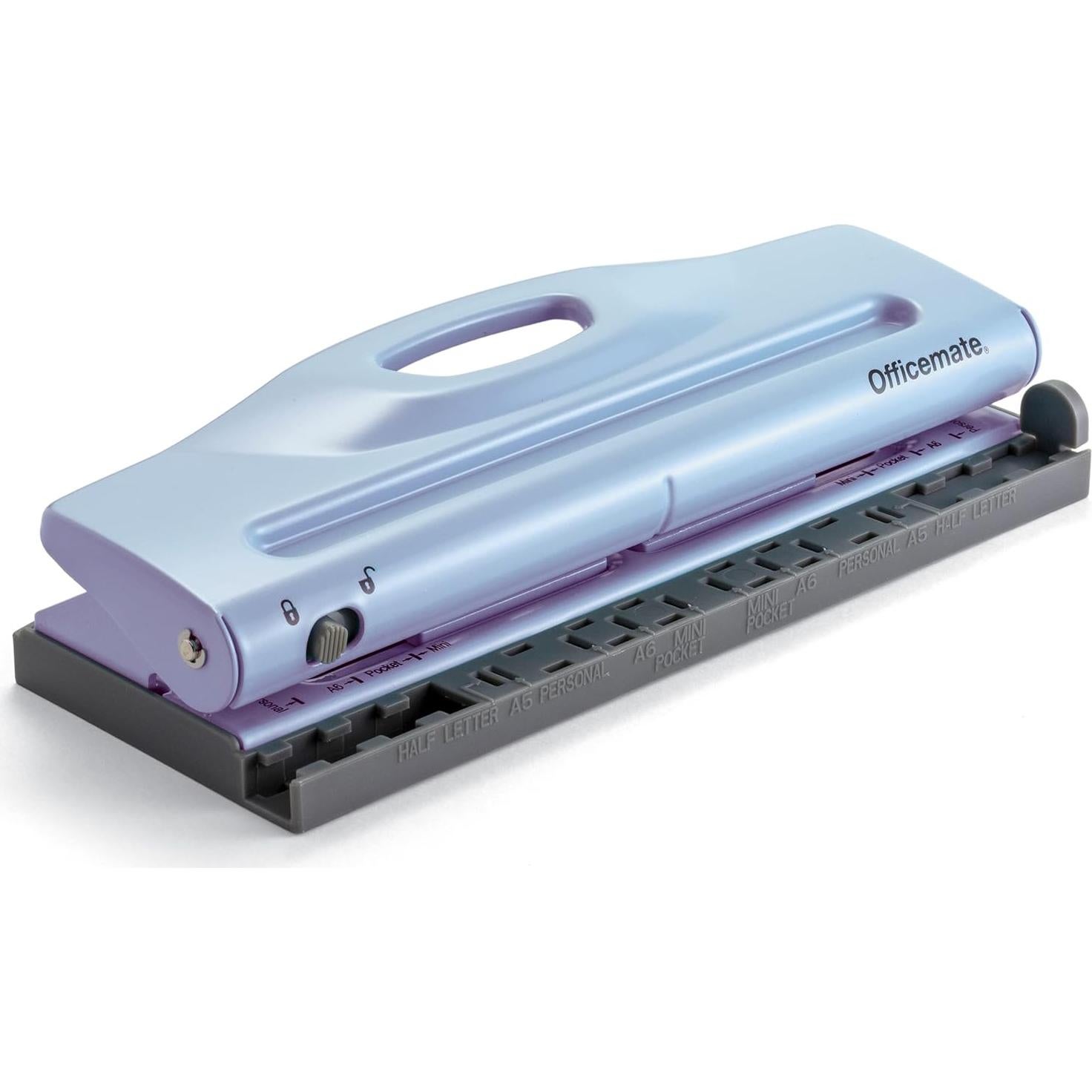 Perforadora Ajustable Officemate 6 Agujeros Azul 0.64 kg