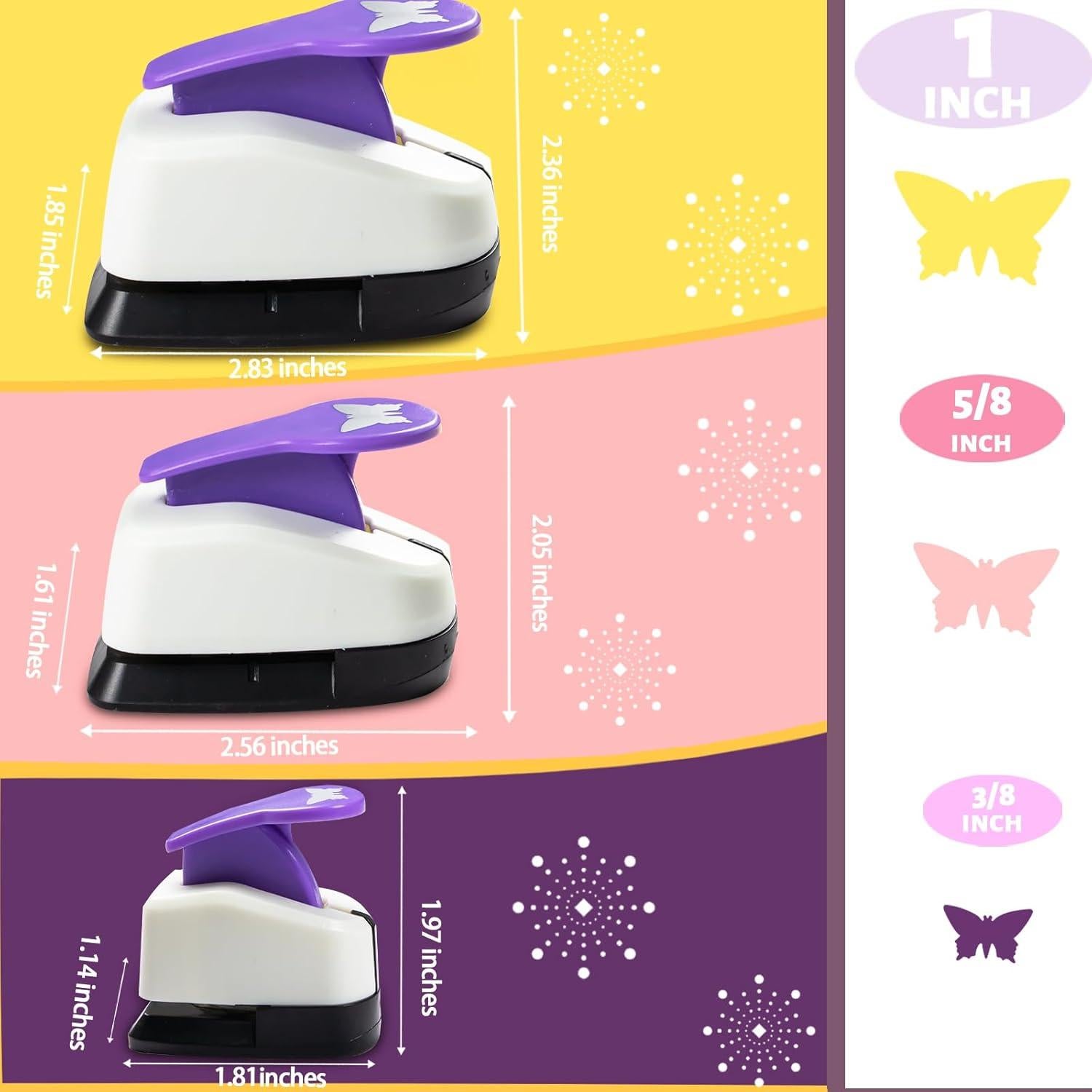 Juego de Perforadoras de Mariposa DDXY - 3 Tamaños 0.95 a 2.54 cm