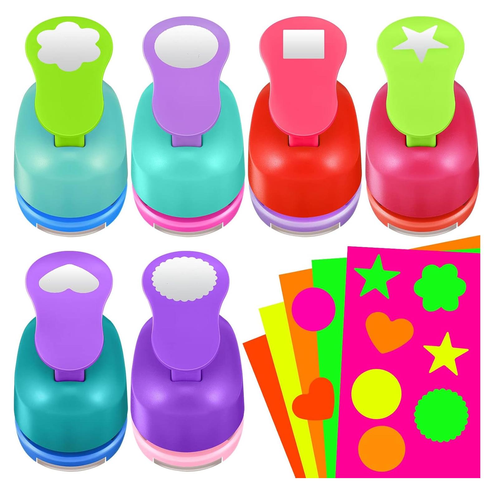 Set de 6 Perforadoras de Papel Chengu con 6 Formas y Etiquetas